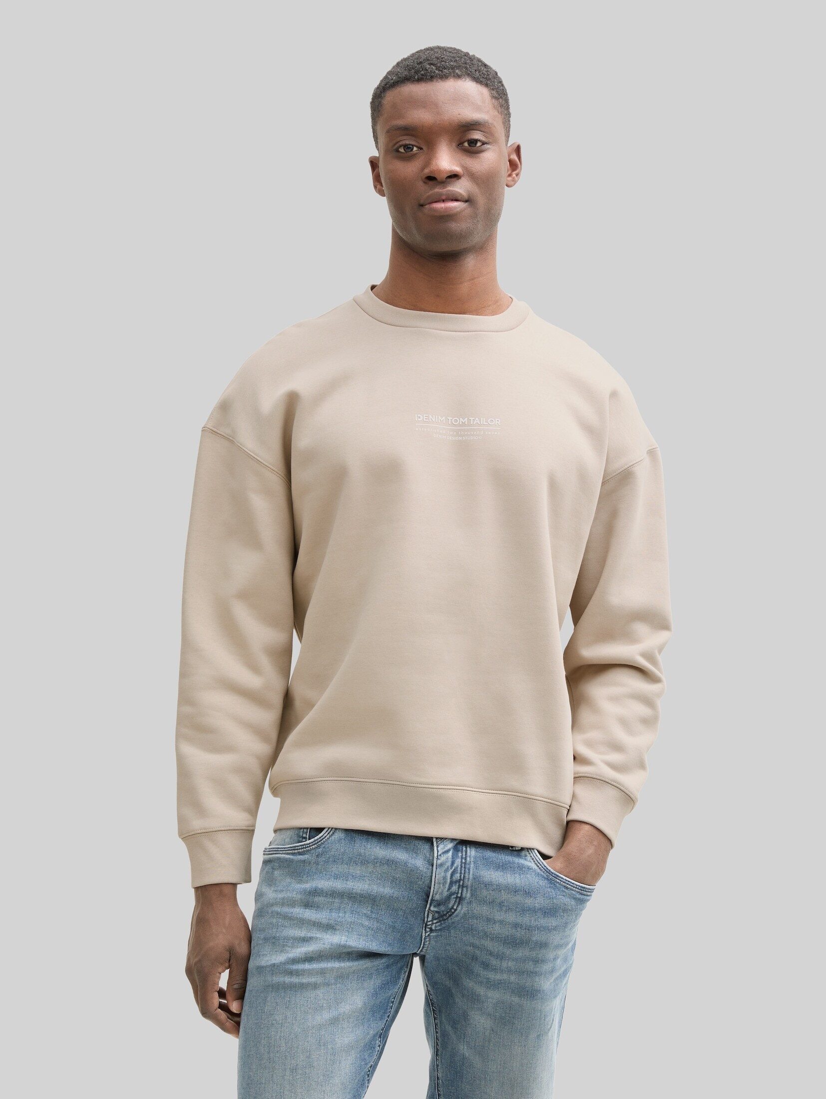 TOM TAILOR Denim Sweatshirt Strick & Sweatshirts Relaxed Sweatshirt mit Logo-Print