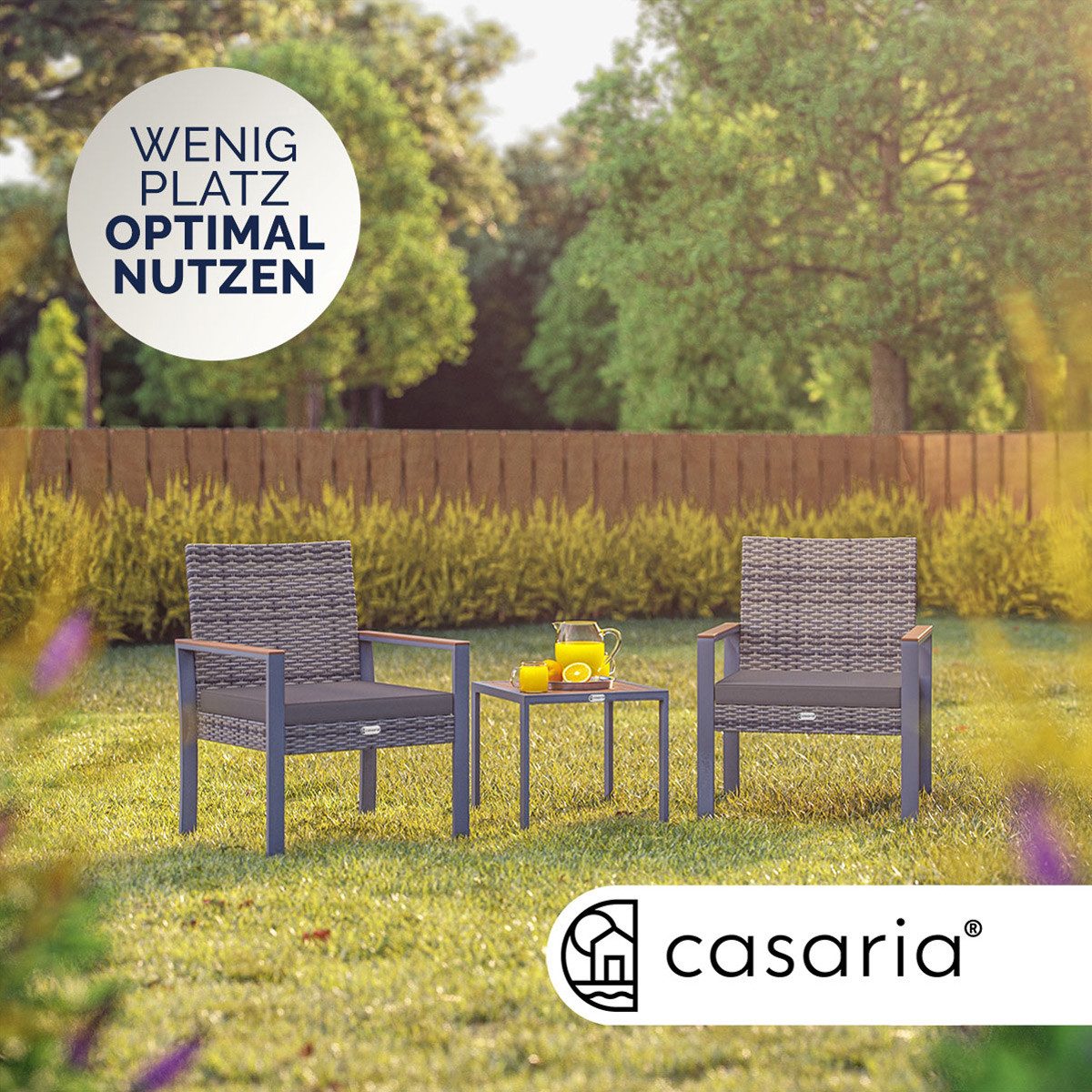 Casaria Balkonset, 2 Stühle Tisch Auflagen günstig online kaufen