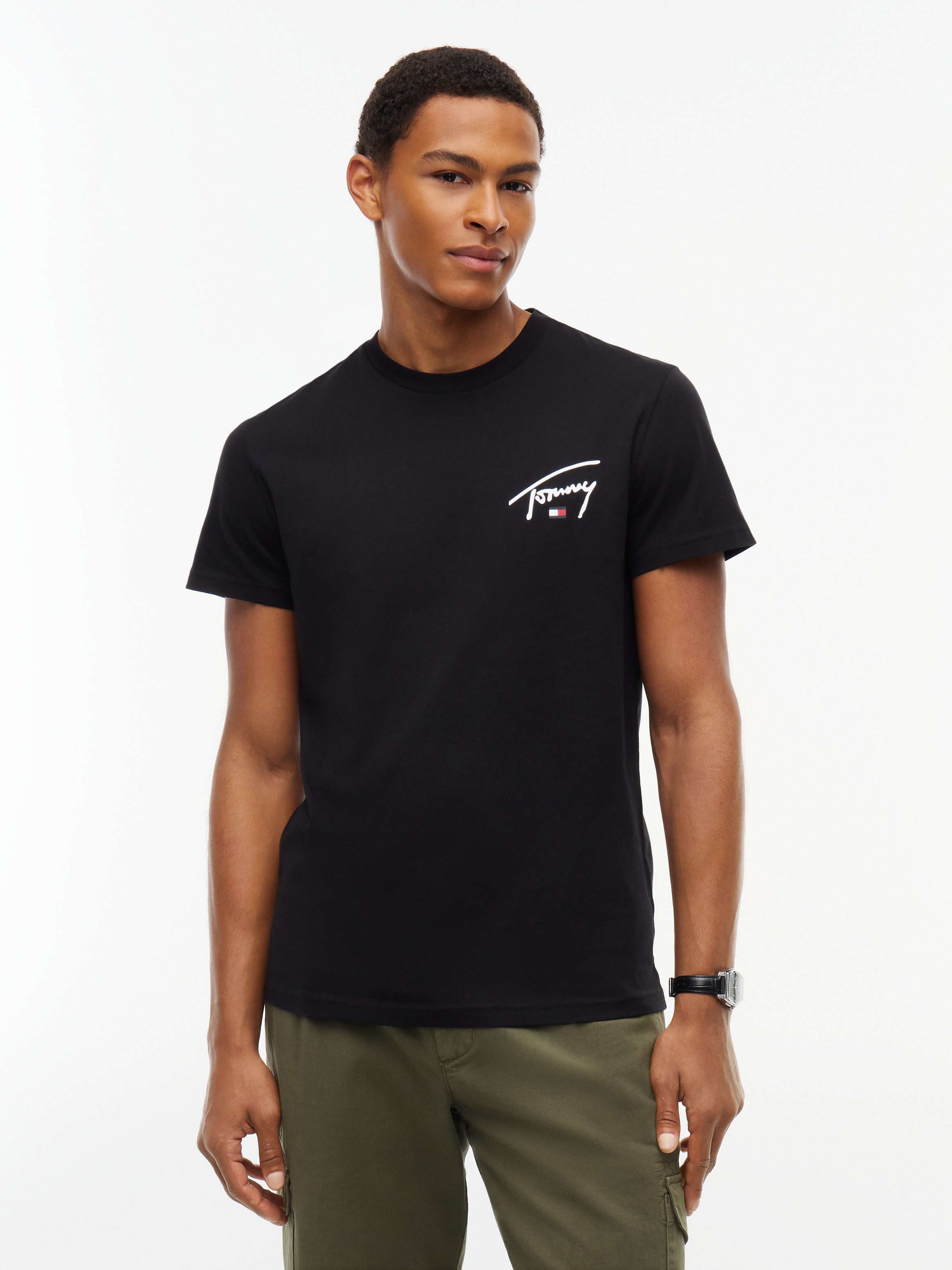 Tommy Jeans T-Shirt SLIM SIGNATURE CHEST TEE Slim fit mit Rundhalsausschnitt