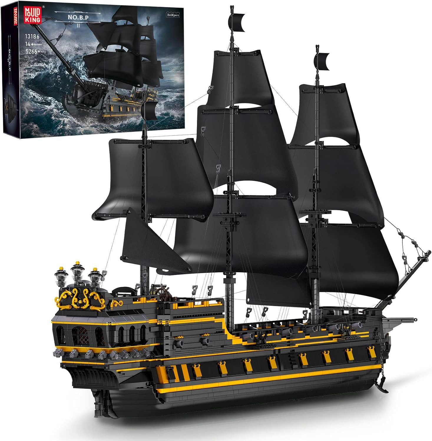COIL Конструктора, Bausteinset, Bauklötze, Schiff aus Blöcken Spielbauklötze, (5266 St), Piratenschiff NO. B.P., Bewegliche Teile, für Kinder ab 14 Jahren