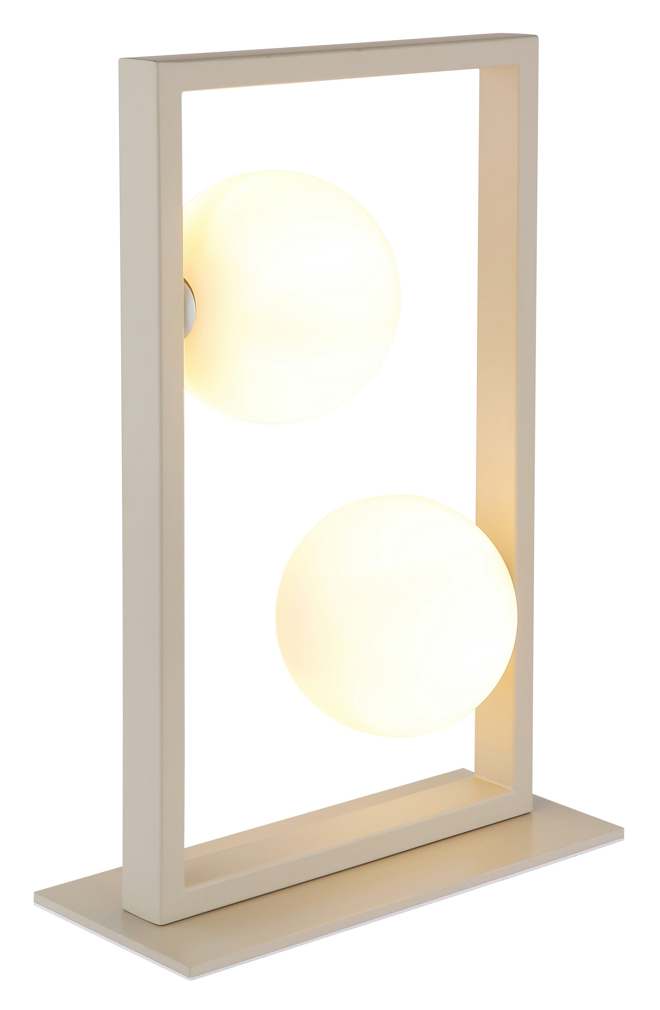 NOWA Tischleuchte NANDA, ohne Leuchtmittel, Tischlampe,Sand,Wohnraum,Schlafzimmer,Glaskugel opal,Flur,modern