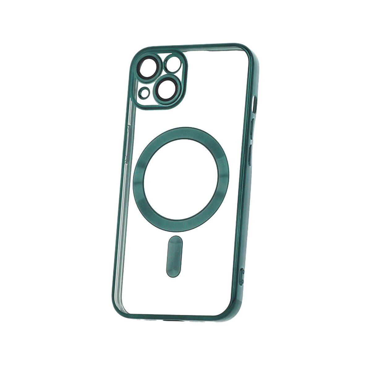 COFI 1453 Handyhülle Color Chrome Mag kompatibel mit Apple iPhone 16 Pro Grün mit Magnetrin 6,3, Transparente Hülle mit Chromkanten und Magnetring