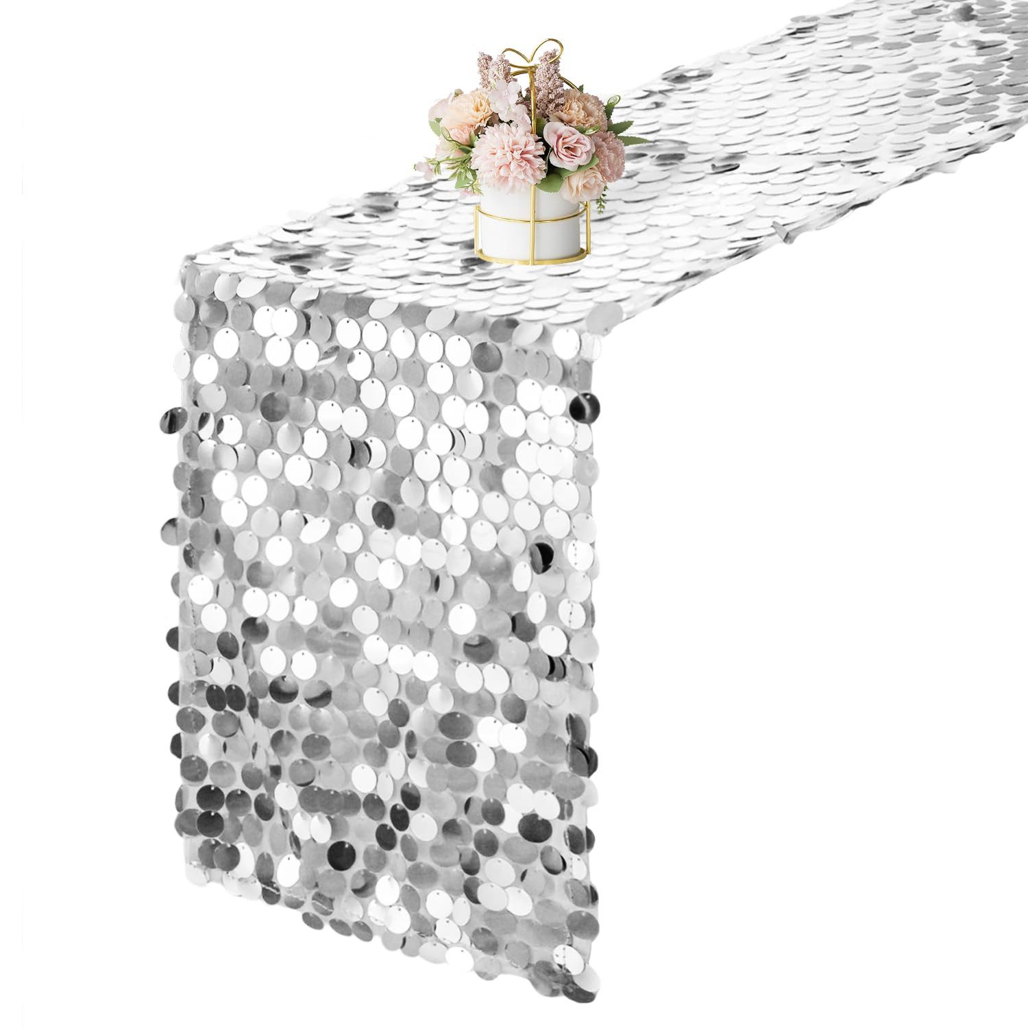 CLTYQ Узкие скатерти Узкие скатерти Pailletten, 275x30cm rechteckiger Узкие скатерти mit großen, Halloween Узкие скатерти,Weihnachten Узкие скатерти, Tischdekoration