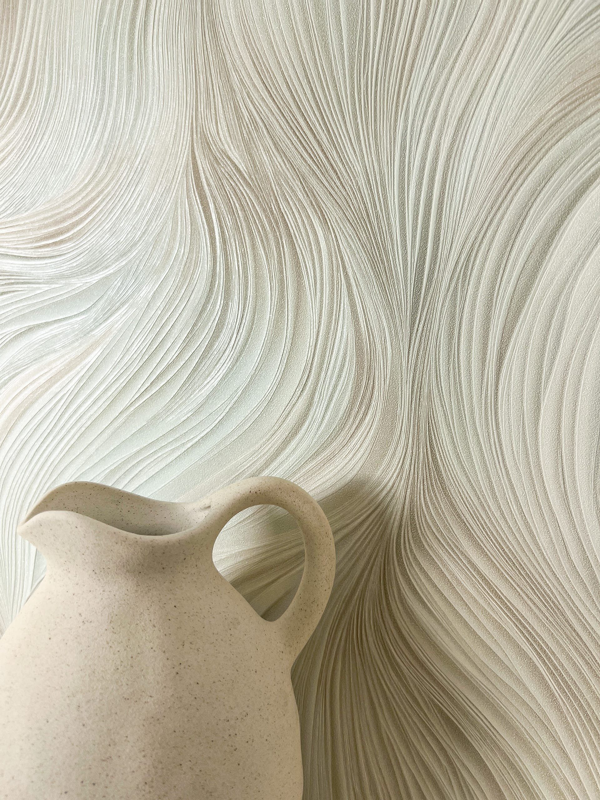 Newroom Vliestapete Kady Türkis Tapete Mustertapete Linien, Wellen, Streifen, strukturiert, Glanztapete