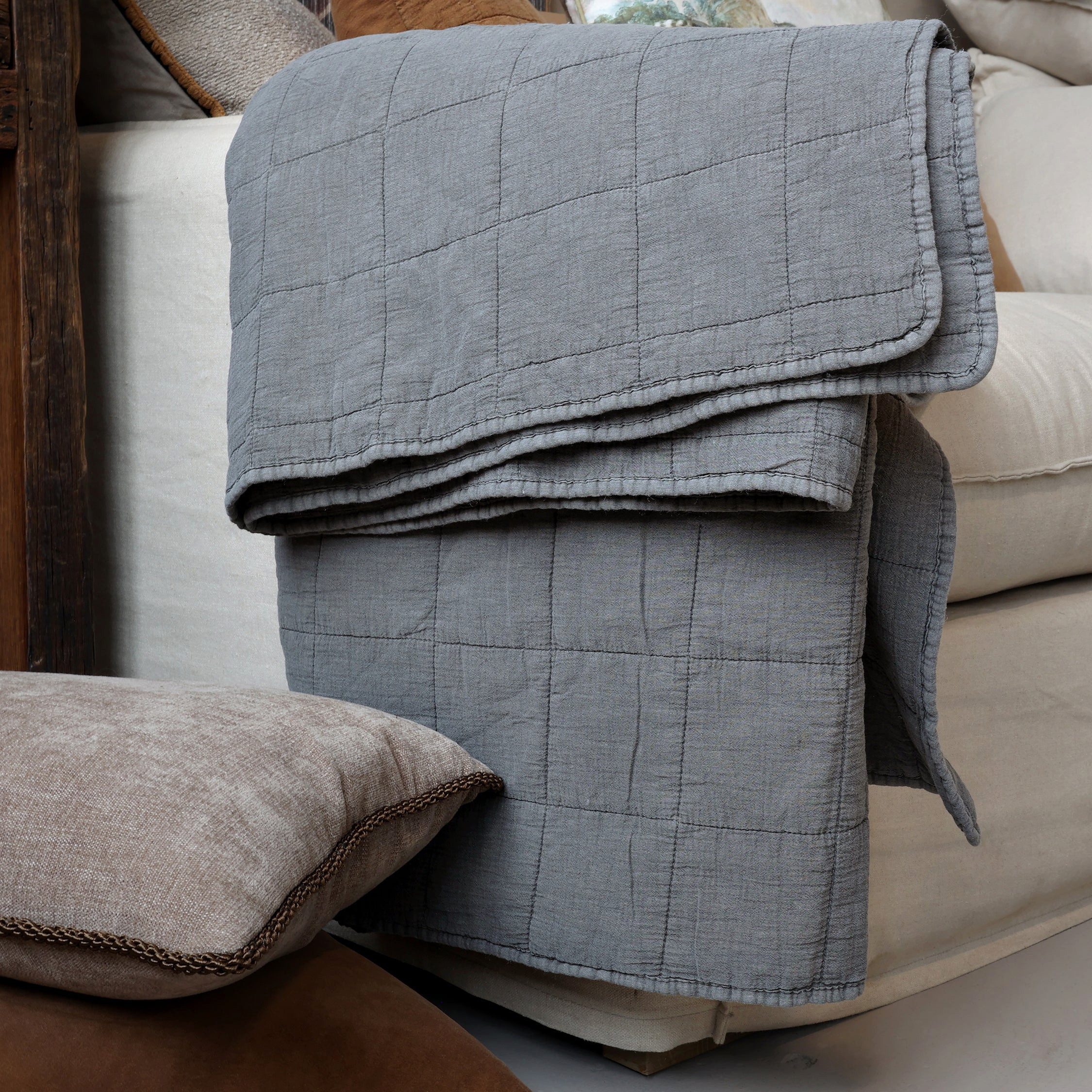 Chic Antique Tagesdecke Chic Antique Quilt Aix Vintage Thunder Grey