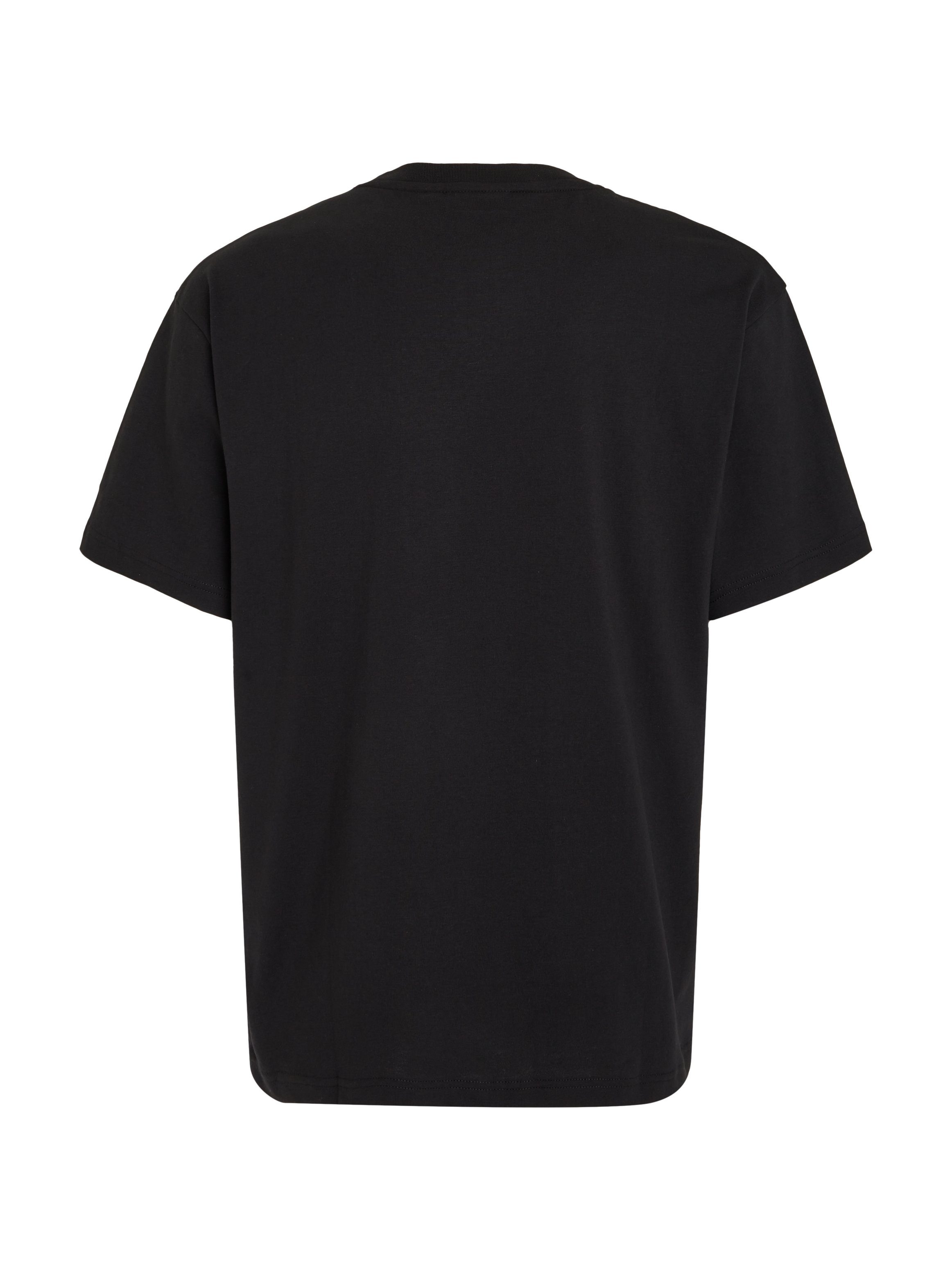 LOGO Klein aufgedrucktem schwarz Calvin T-SHIRT T-Shirt COMFORT Markenlabel HERO mit