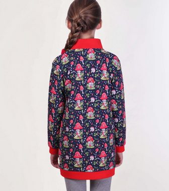 coolismo Sweatkleid Sweatshirt Kleid für coole Mädchen mit märchenhaften Pilz-Motiv-Print Baumwolle, Made in Europa