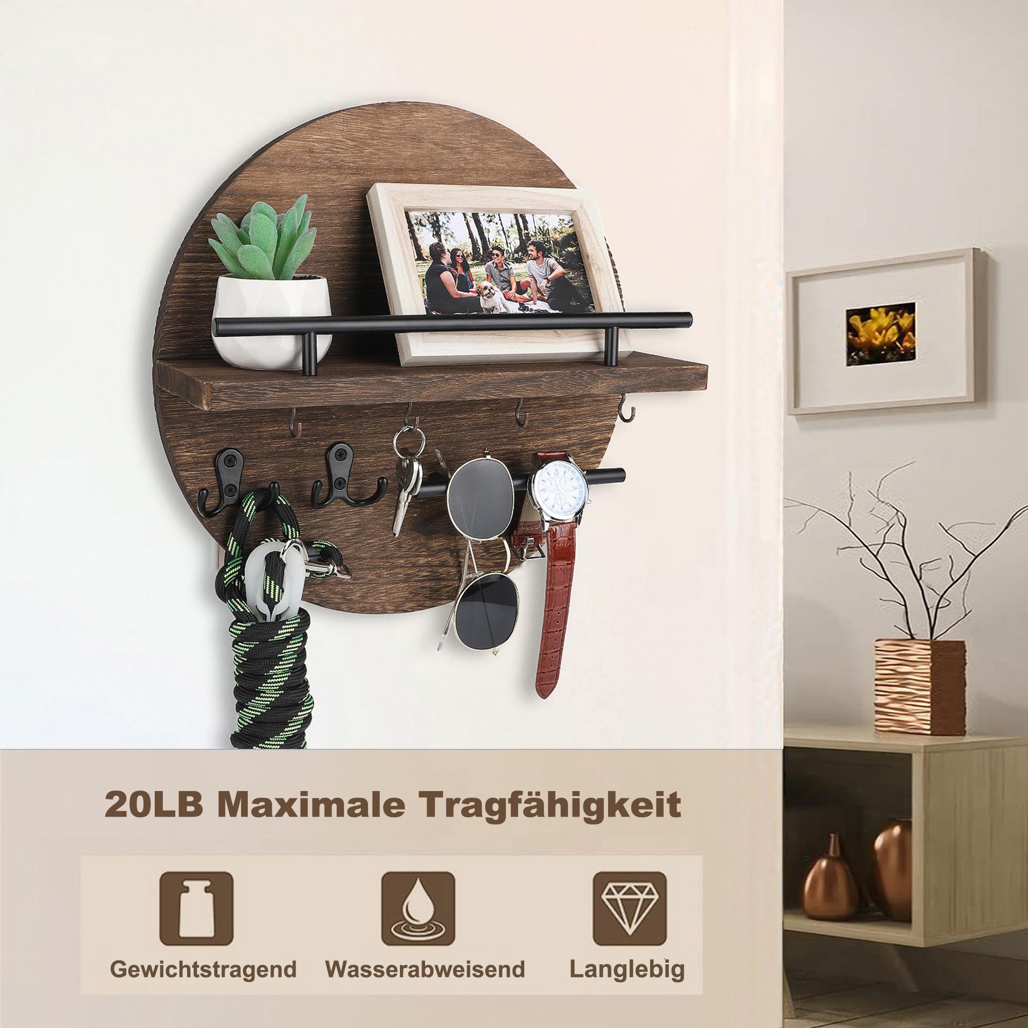 Auledio Schlüsselbrett mit Regal und Haken, günstig online kaufen