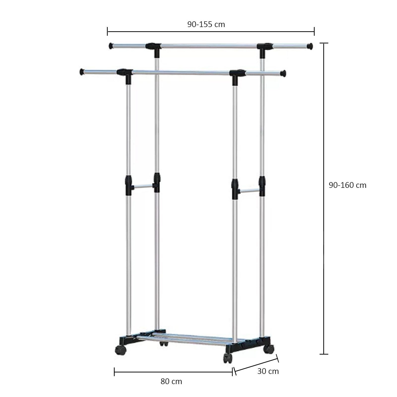HTI-Living Kleiderständer Höhenverstellbarer Kleiderständer mit Doppelstang günstig online kaufen