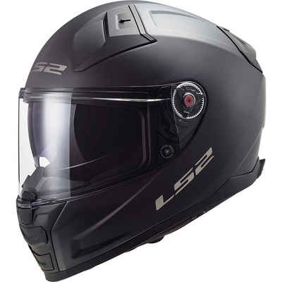 LS2 Motorradhelm FF811 Vector II Solid schwarz matt, sportlicher Integralhelm Motorradhelm Rollerhelm 125er Helm mit Sonneblende