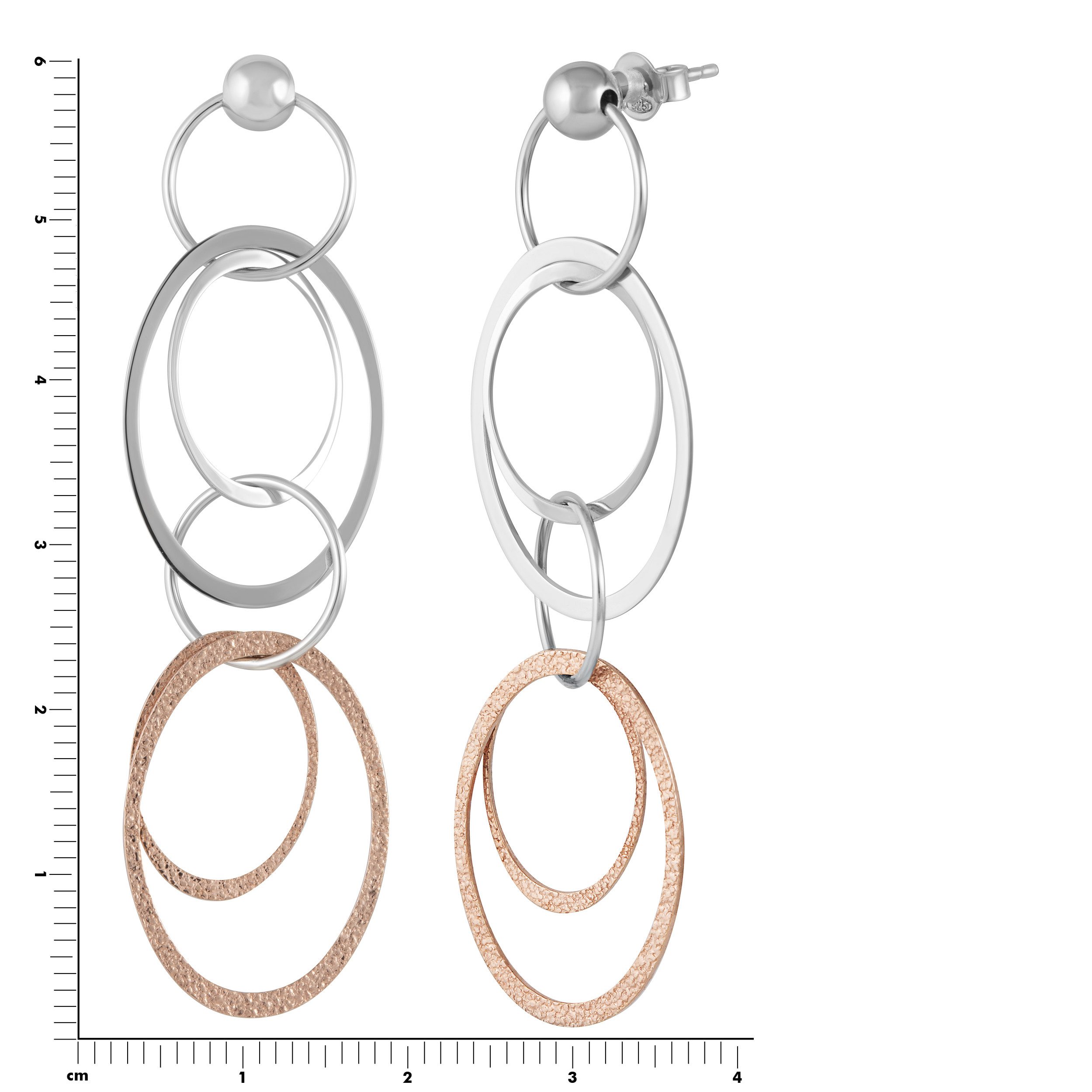 CELESTA Paar Ohrhänger 925/- Sterling Silber zweifarbig – Bild 2 von 3