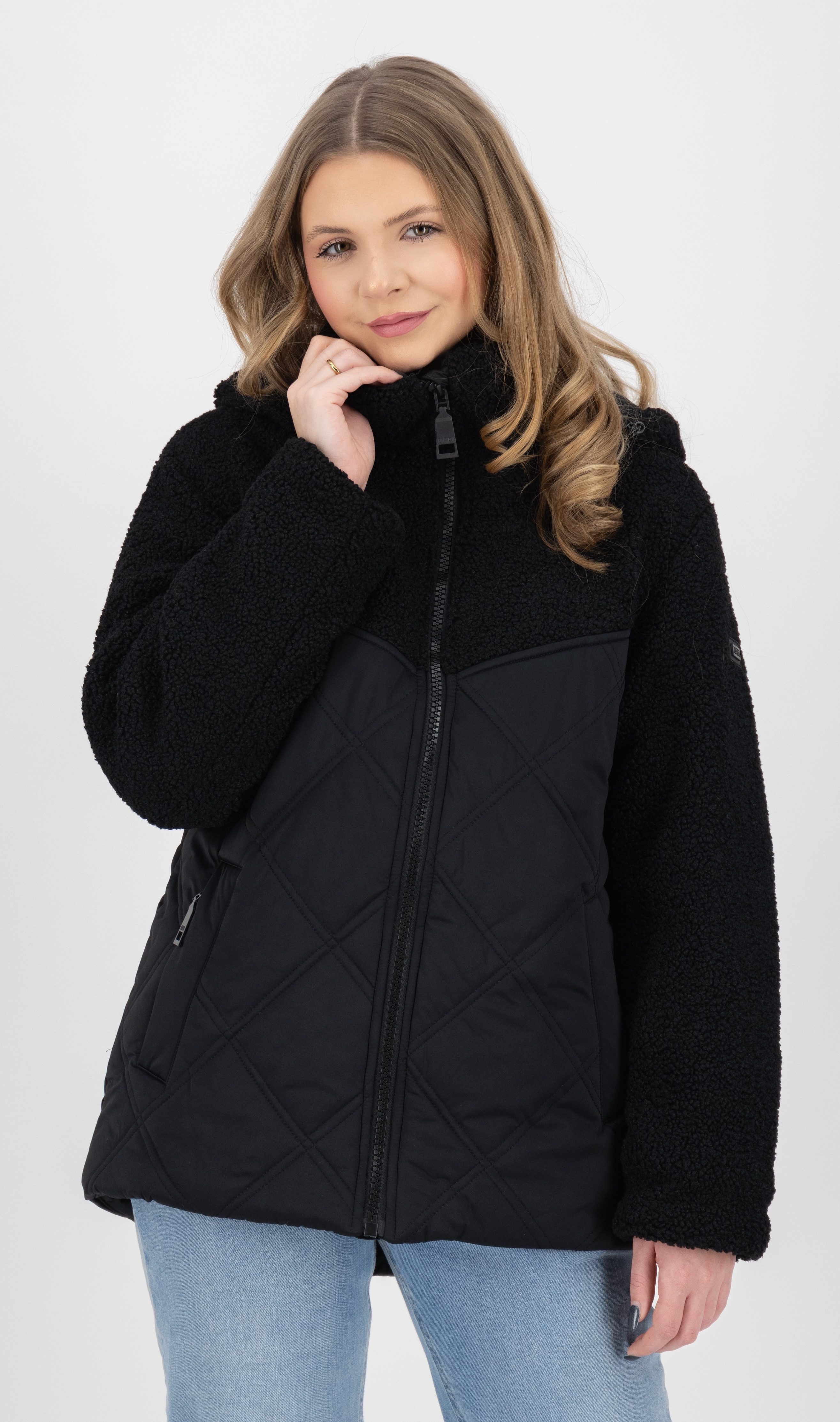 LPO Steppjacke XAVIA WMN hochgeschlossener Kragen mit Sherpa-Fleece