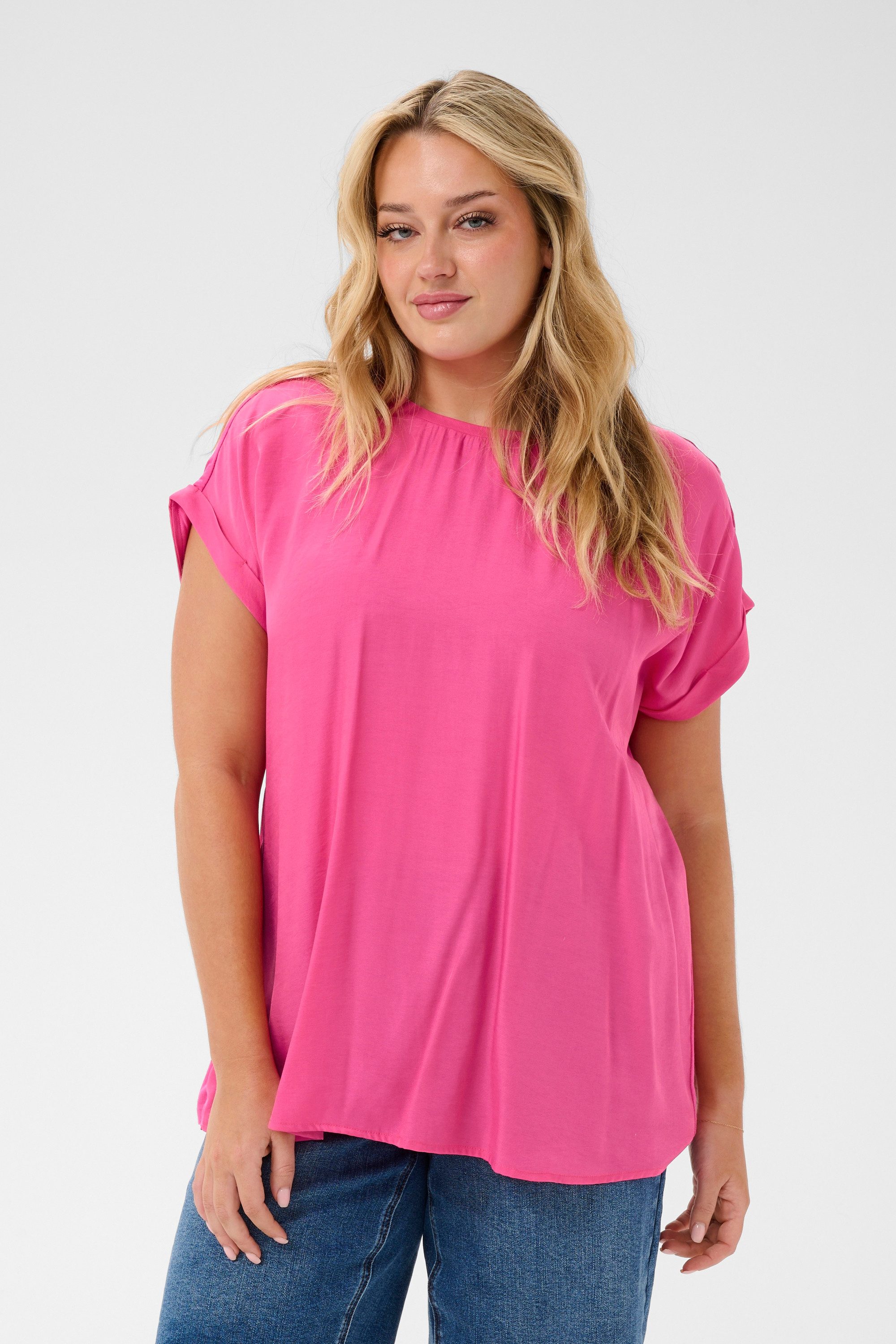 KAFFE Curve Langarmbluse Bluse langarm KCmilia Große Größen