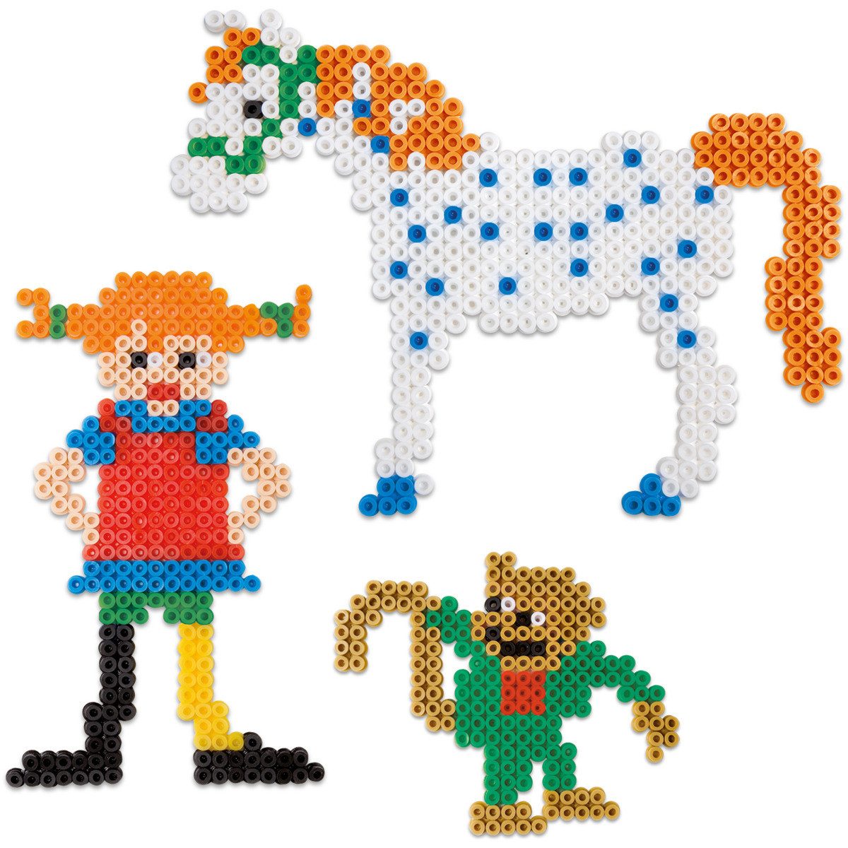 Pippi Langstrumpf Bügelperlen Pippi Langstrumpf Unisex Kinder, (2000-tlg), Perlen, Bastelperlen, Steckperlen, Kreativperlen, Kreativset