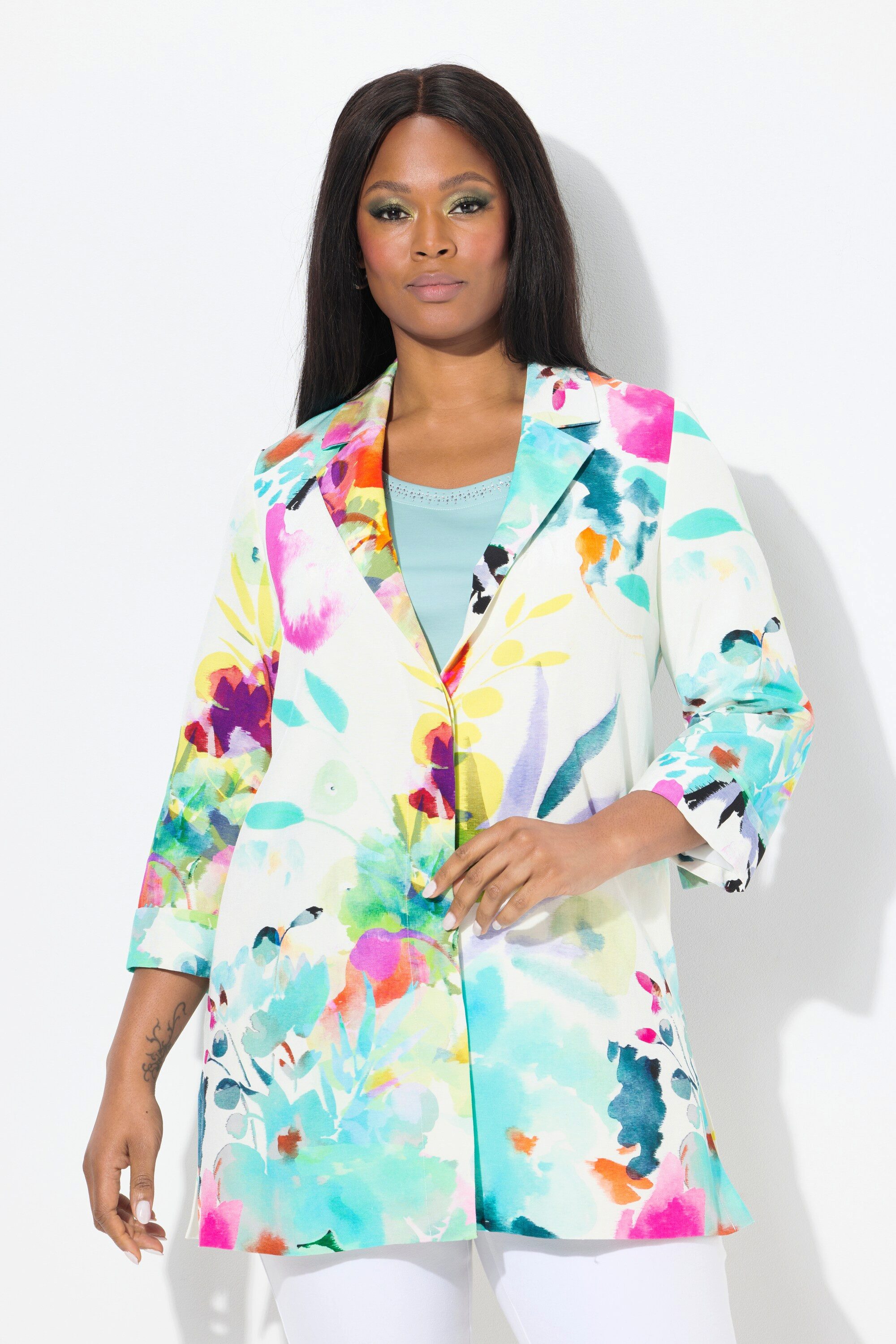 Ulla Popken Sommerjacke Jacke A-Linie Reverskragen günstig online kaufen