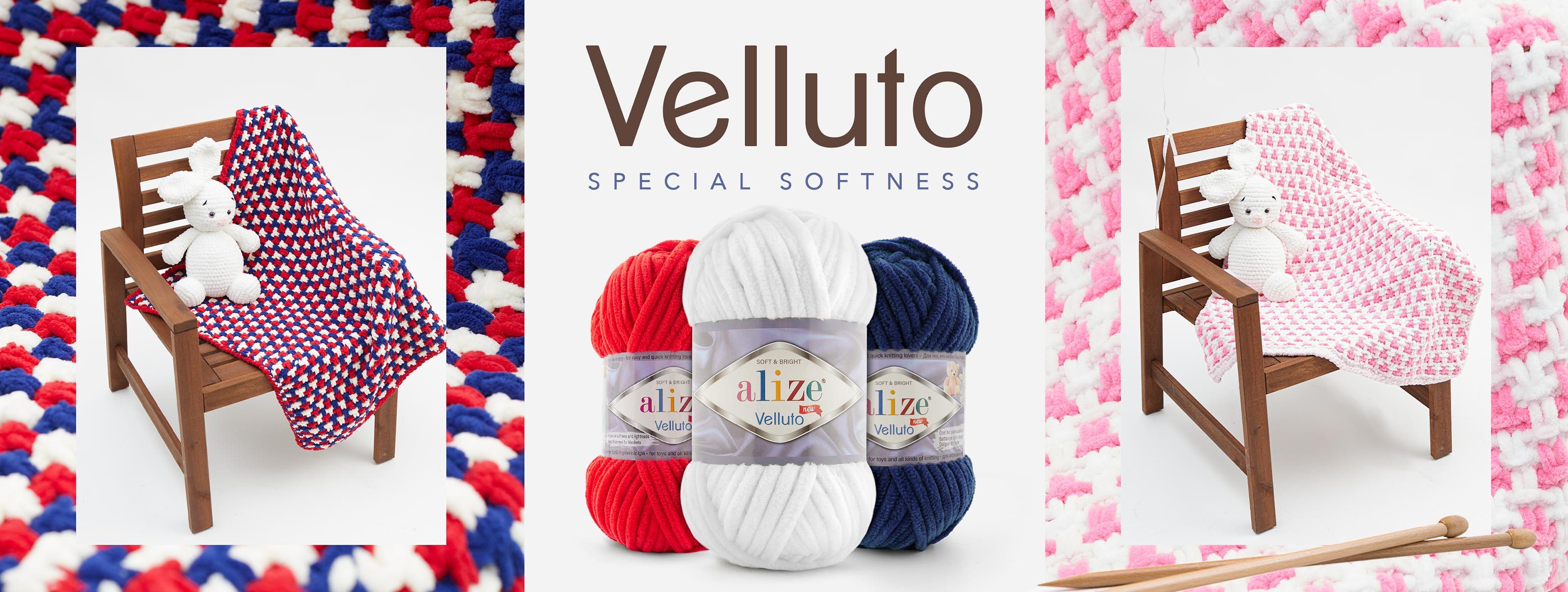 Alize 5 x ALIZE Velluto Häkelwolle, 68 m, Chenillegarn,Kuschelweich für Babydecken, Amigurumi,Samtwolle