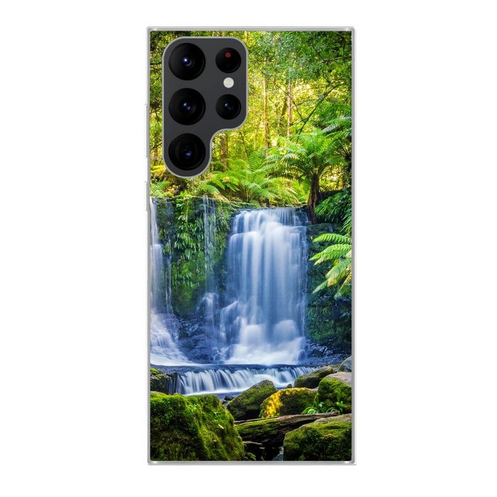 MuchoWow Handyhülle Dschungel - Wasserfall - Australien - Pflanzen - Natur Phone Case Handyhülle Samsung Galaxy S22 Ultra Silikon Schutzhülle