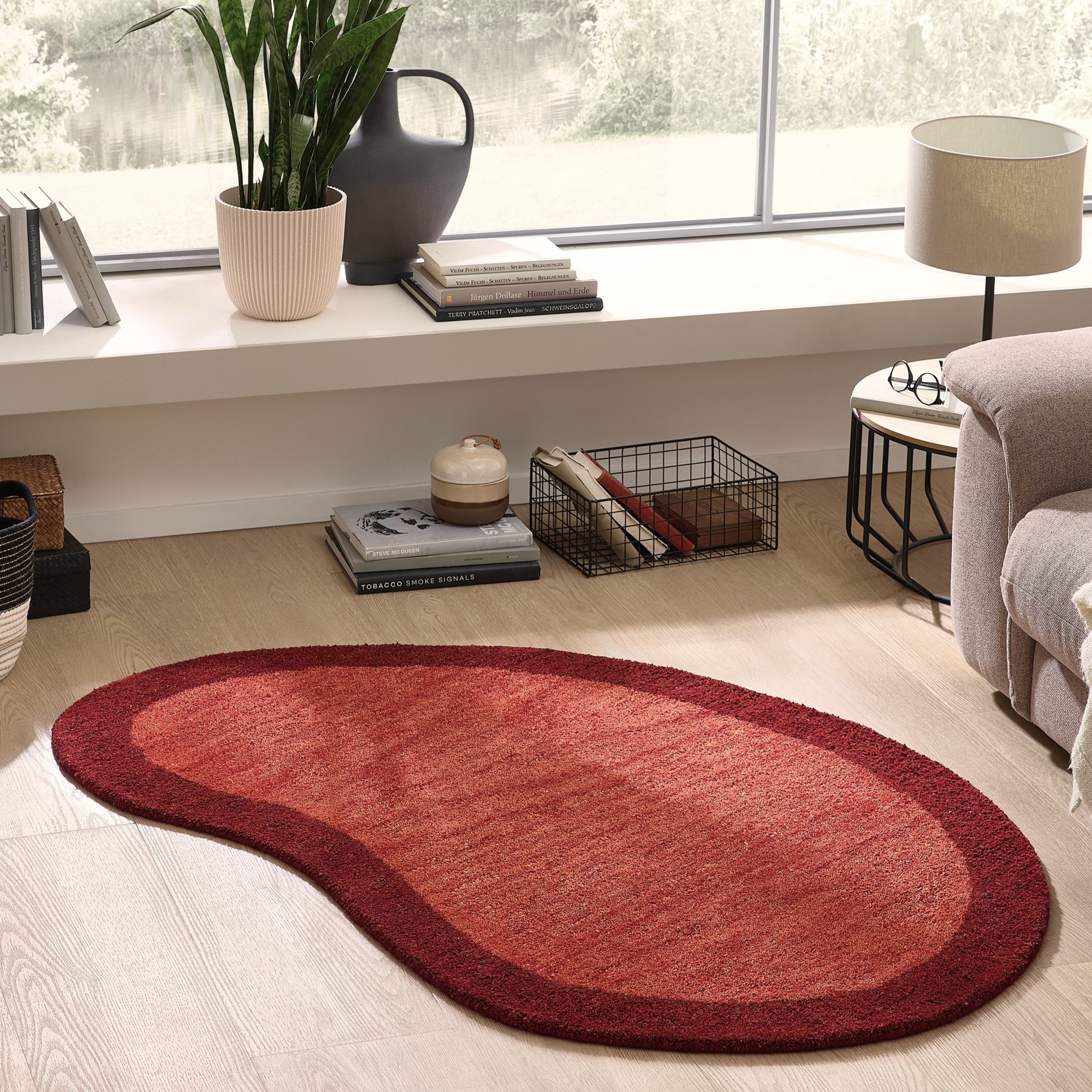 THEKO Wollteppich Gabbeh Super, Handweb, Teppich, Bordüre, reine Wolle, oval, Höhe: 9 mm, Schlafzimmer, Wohnzimmer, Esszimmer, auch als Läufer, eckig oder rund