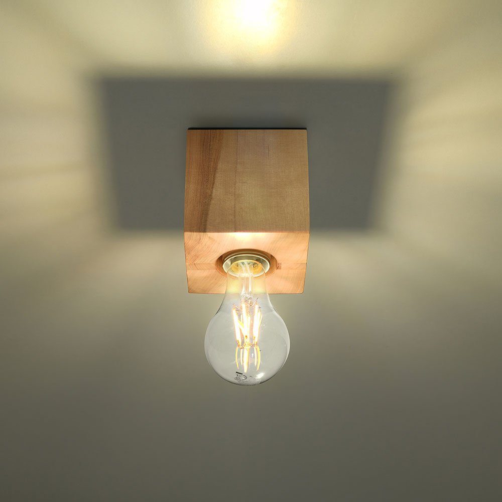 Deckenleuchte Leuchtmittel Deckenlampe Landhausstil nicht 1 Deckenleuchte, etc-shop Holz natur inklusive, Esszimmer