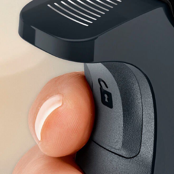 BOSCH Stabmixer ErgoMaster Serie 4 MSM4B620, 4 Klingen, Zerkleinerer, Becher, schwarz, 1000 W, Mixfuß Edelst., großer Bedienhebel, Keramikkupplung, Made in Europe