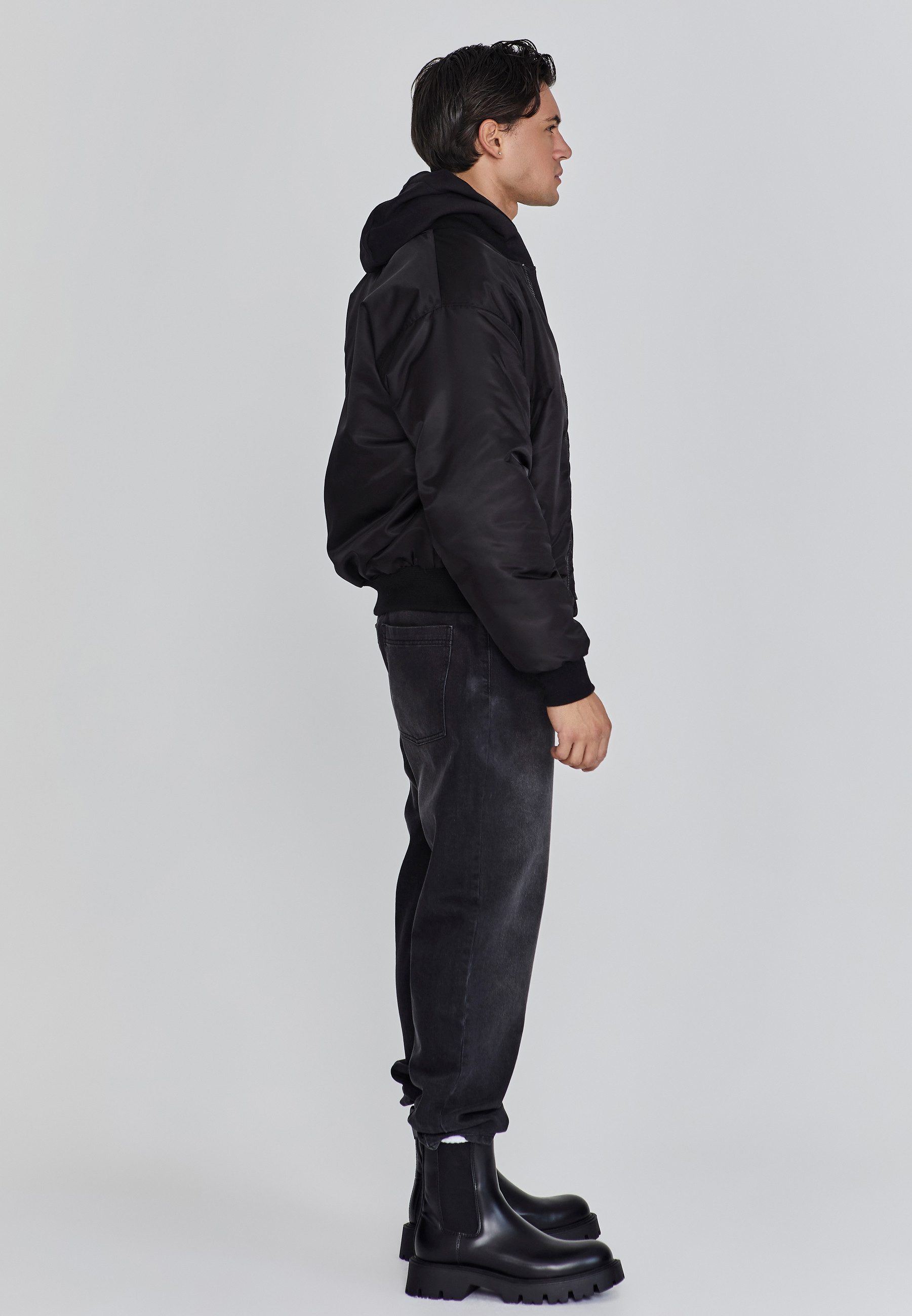 Siksilk Bomberjacke SikSilk Herren Schwarze Bomberjacke
