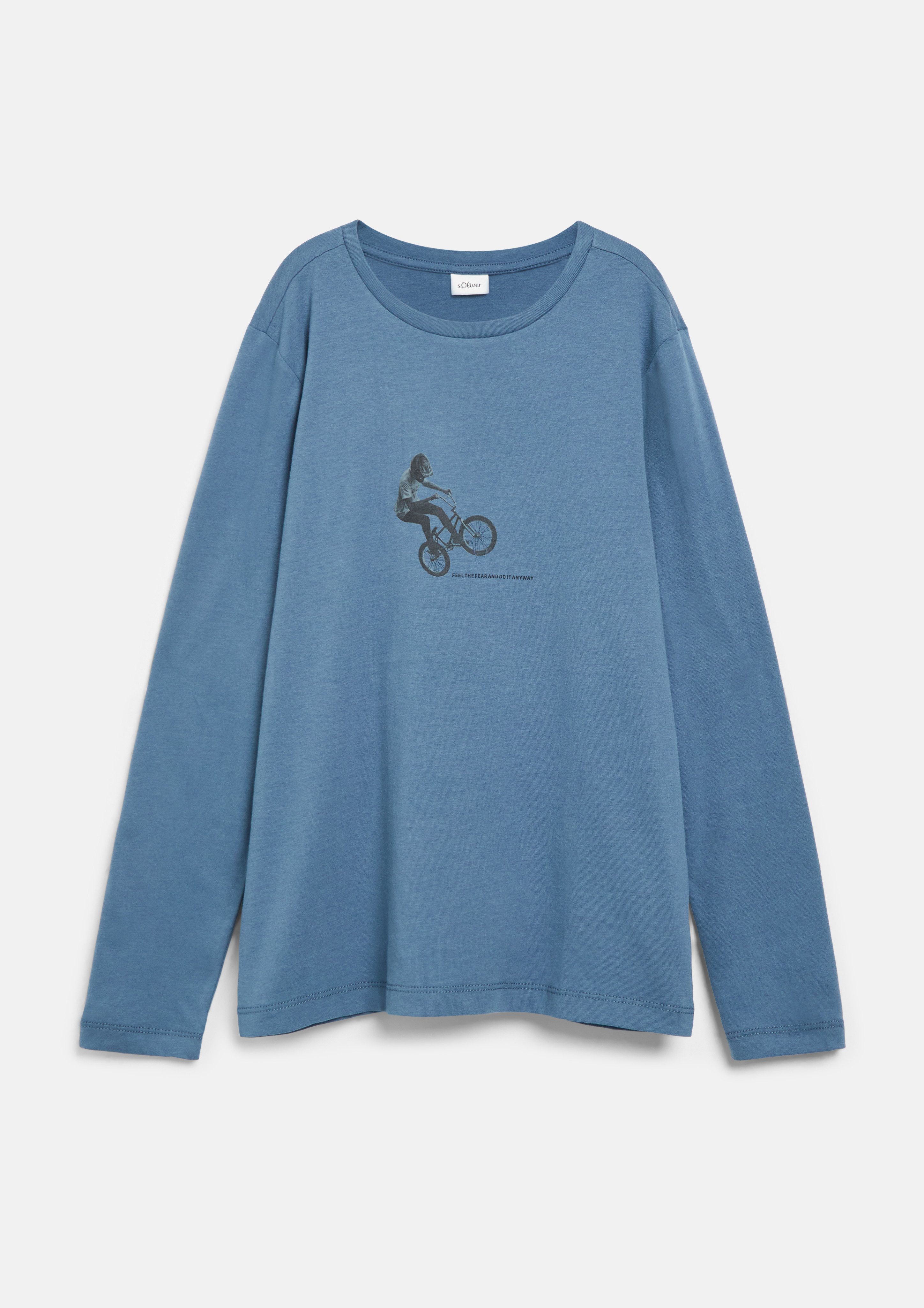 s.Oliver Junior Langarmshirt bedruckt, Rundhalsausschnitt, Baumwolle