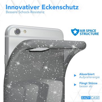 EAZY CASE Handyhülle Glitter Case für Apple iPhone 6 / iPhone 6s 4,7 Zoll, Glitzerhülle Transparent Bumper Case Handycase Glossy Grau Anthrazit