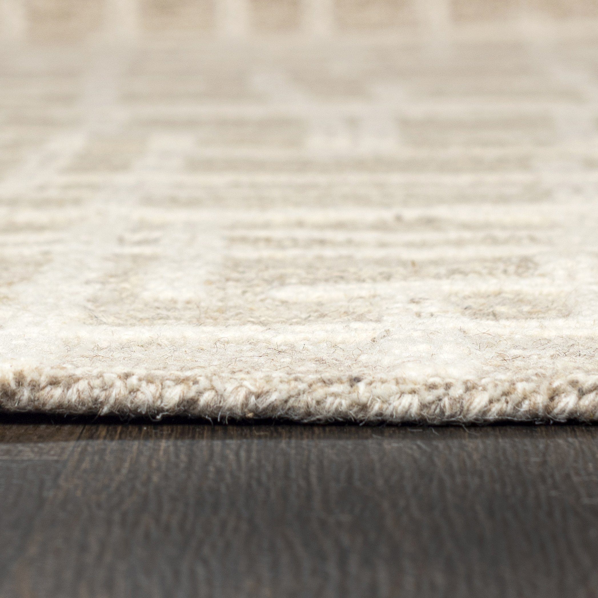 150 x Handwebteppich Designteppich Mazovia, 80 cm Wollteppich Naturprodukt Japandi, Wolle,