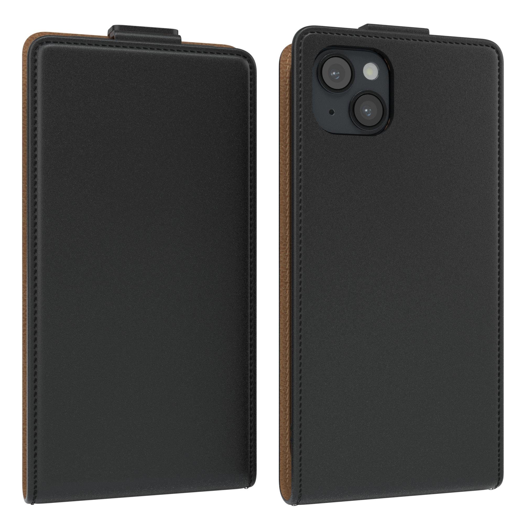 EAZY CASE Handyhülle Flipcase für Apple iPhone 14 Plus 6,7 Zoll, Tasche Klapphülle Handytasche zum Aufklappen Etui Kunstleder Schwarz