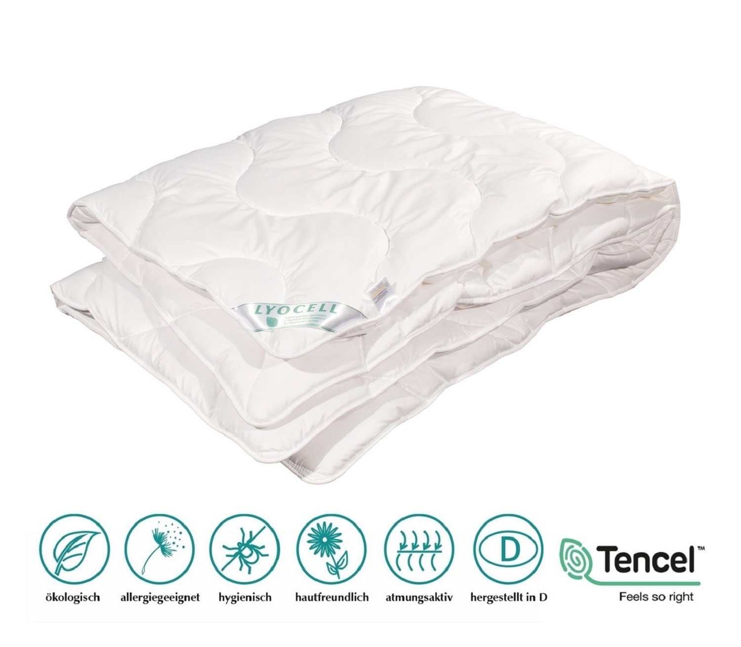 Bach's Bettenwelt Naturfaserbettdecke Ganzjahresdecke Lyocell Tencel Duo Decke, Füllung: Tencel Lyocell, hoher Schlafkomfort, erlesene Rohstoffe erholsamer Schlaf