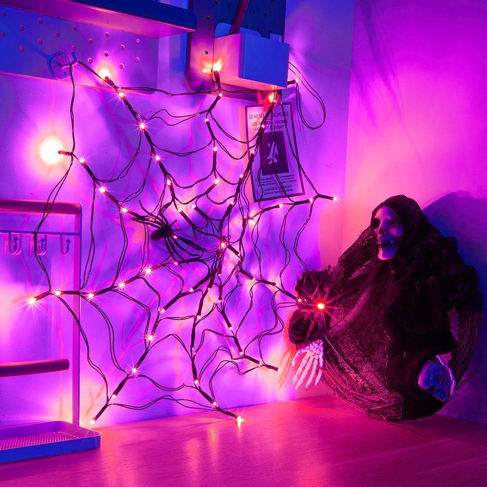 Sunicol Dekolicht Halloween Dekorationen Lichter, Spinnennetz, Fernbedienun günstig online kaufen