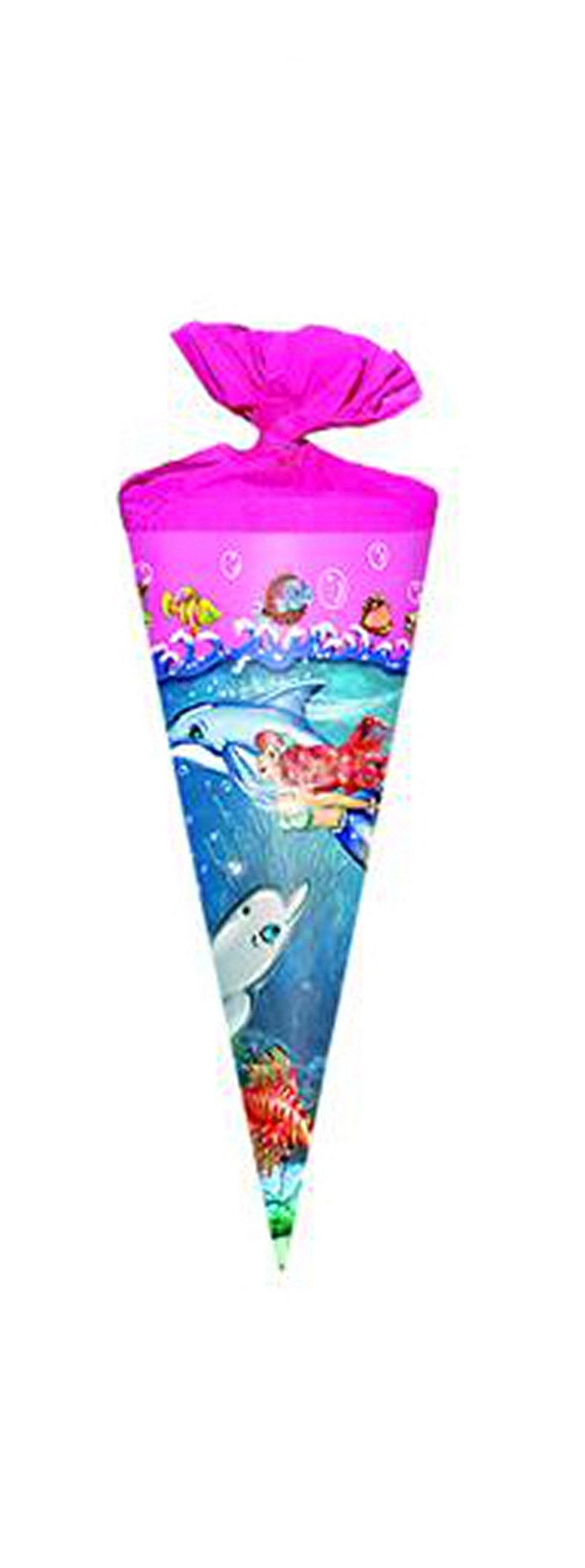 Schultüte Schultüte / Zuckertüte / Länge: 25cm / rund / "Meerjungfrau"