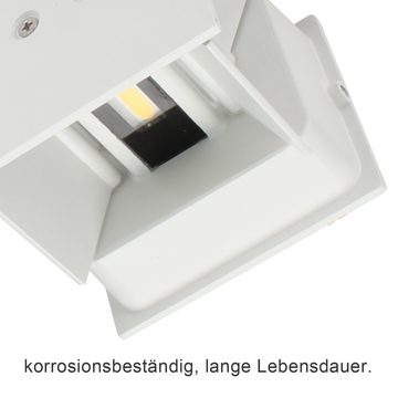 Clanmacy LED Wandleuchte LED Wandleuchte Square Wandlampe Innenleuchte Wandstrahler Außen IP65, LED fest integriert, Warmweiß