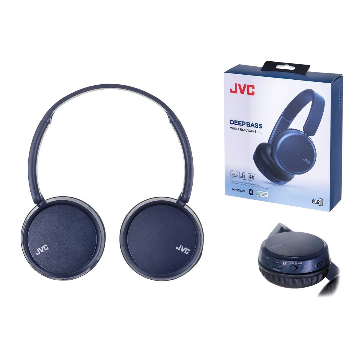 JVC Headset (Bluetooth Kopfhörer mit Mikrofon JVC HAS-36WAU Blau)