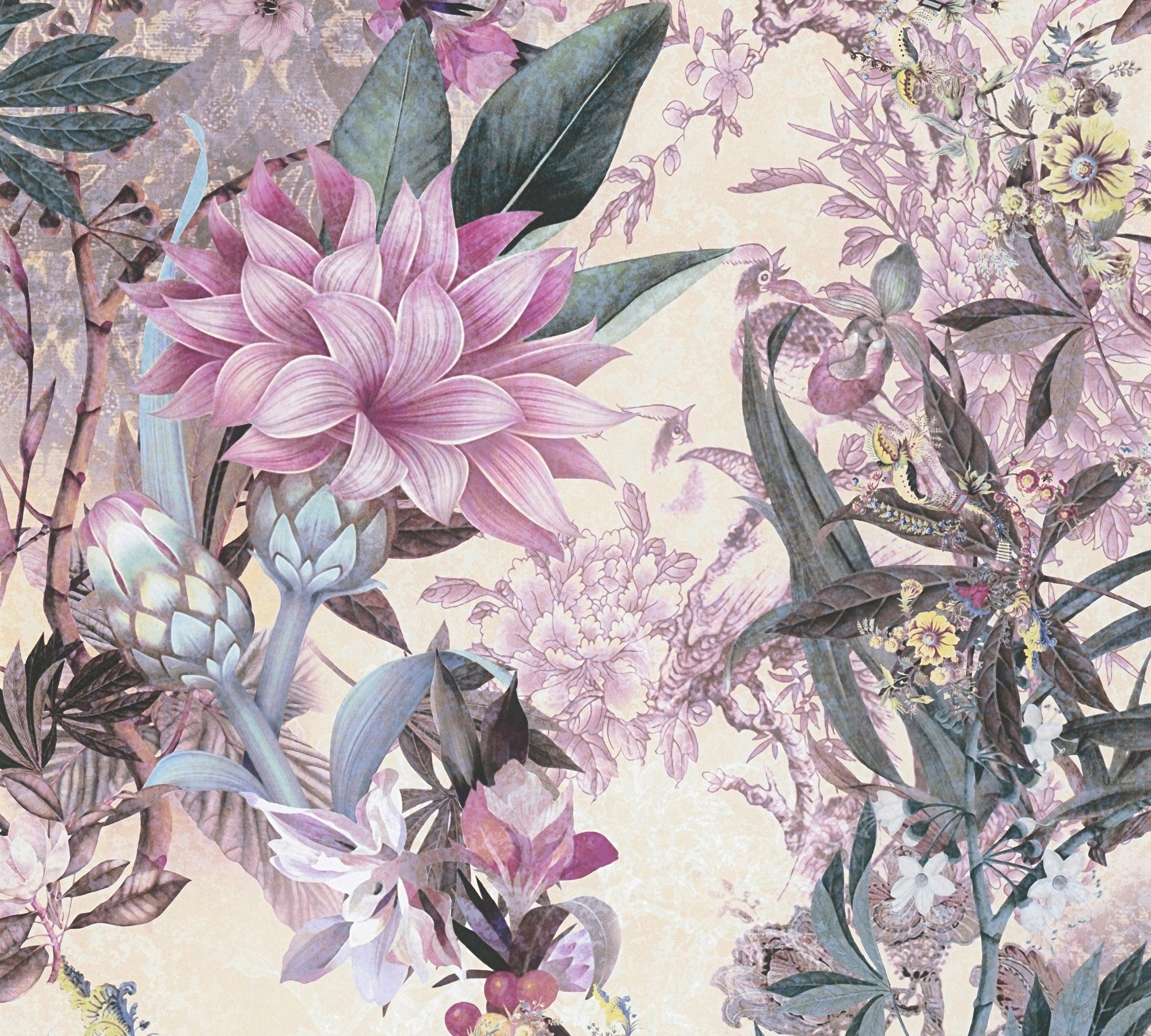 A.S. Création Vliestapete Dream Flowery, rosa glatt, Floral floral, Tapete Blumenoptik