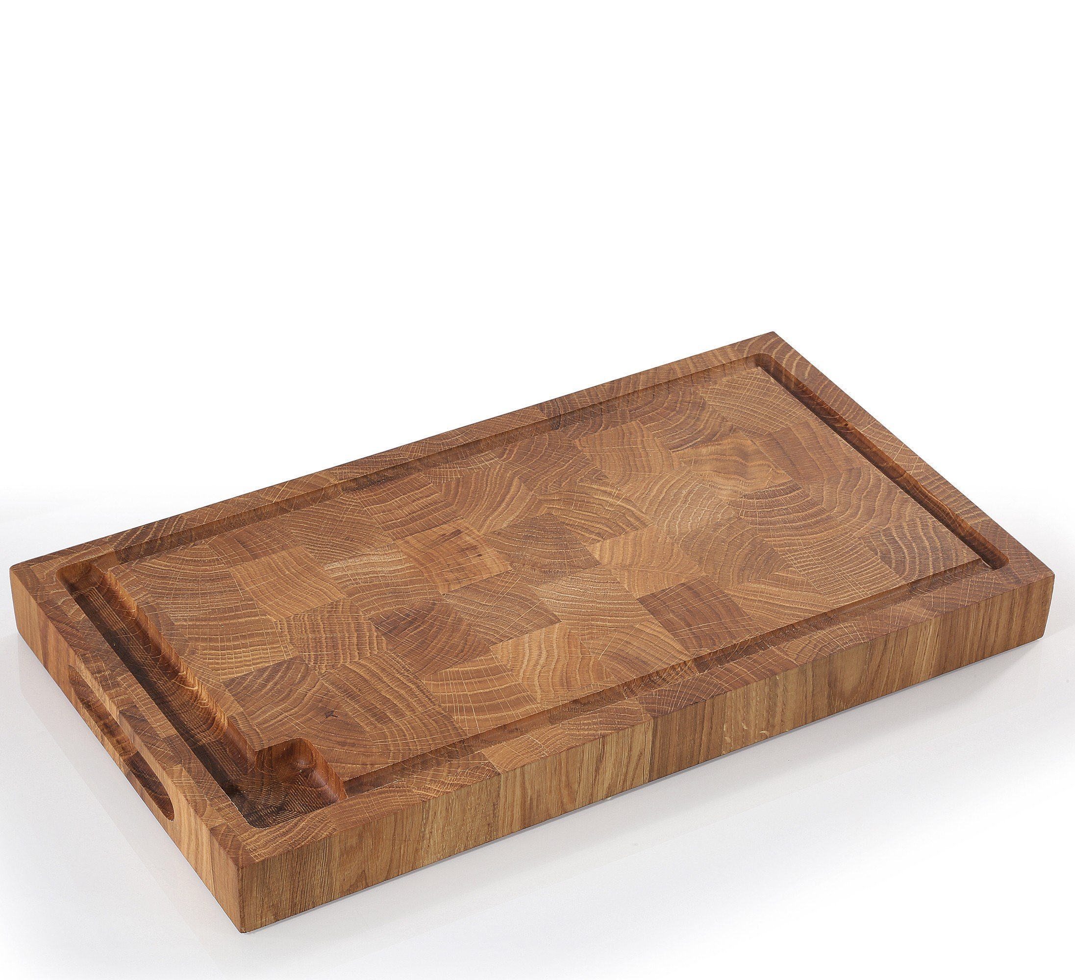 ZASSENHAUS Schneidebrett Hackblock Hackbrett Schneidebrett Küchenbrett Eiche 45×25×4cm