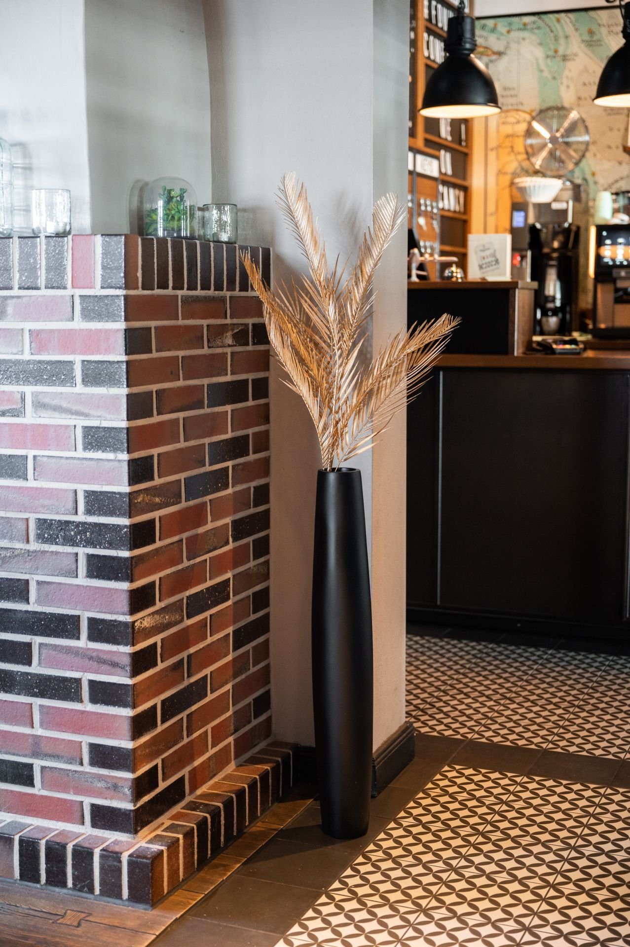 VIVANNO Bodenvase Fiberglas ISONDRA Säule - Schwarz Matt (1 St), 13x80 cm günstig online kaufen