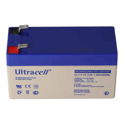 Ultracell »UL1.3-12 Ultracell Blei Akku 12 Volt, 1,3Ah mit 2« Bleiakkus, Wartungsfrei