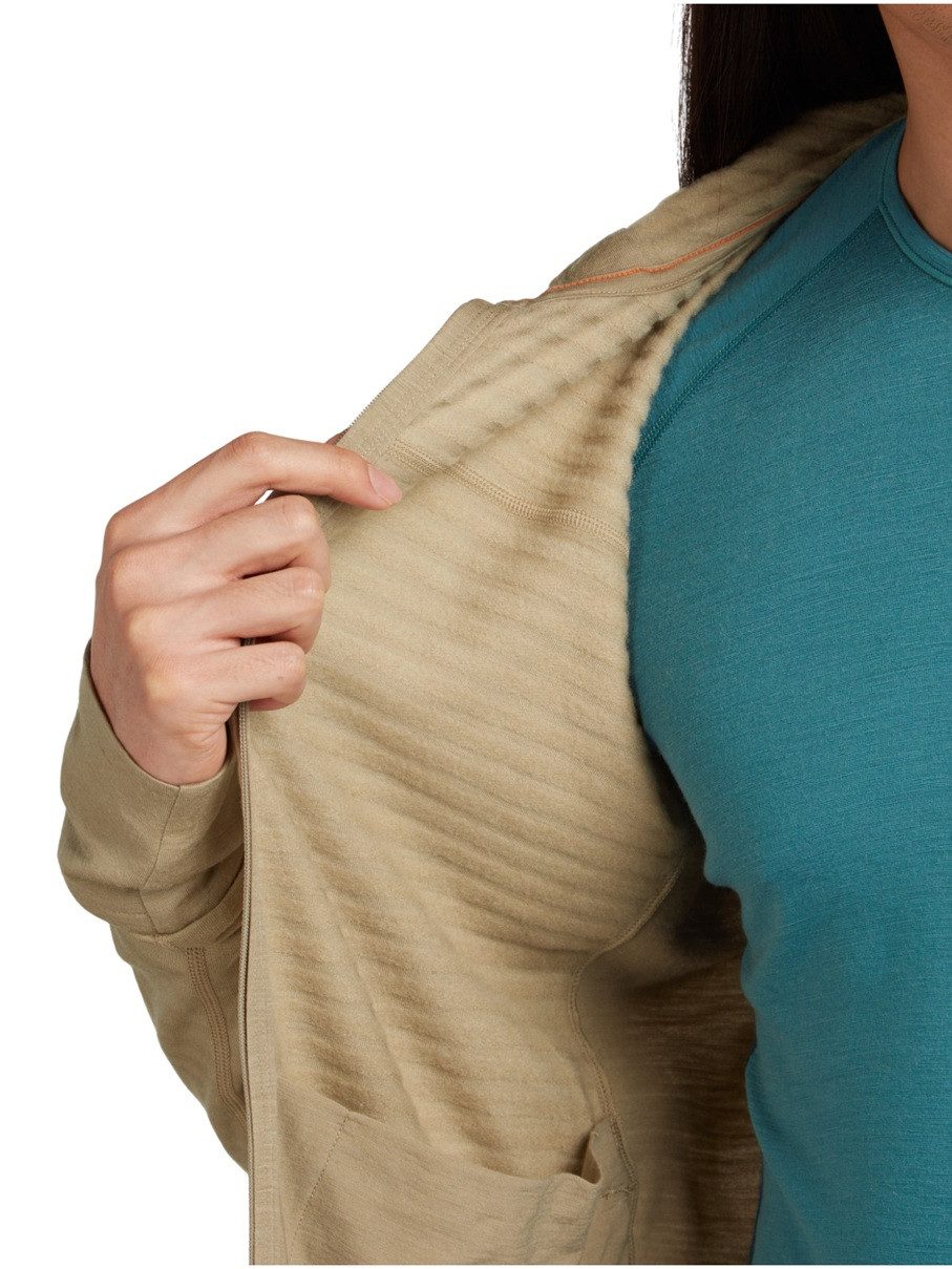 Icebreaker Fleecejacke Descender Merino Blend 300 RealFleece mit Kapuze (Merinowolle)