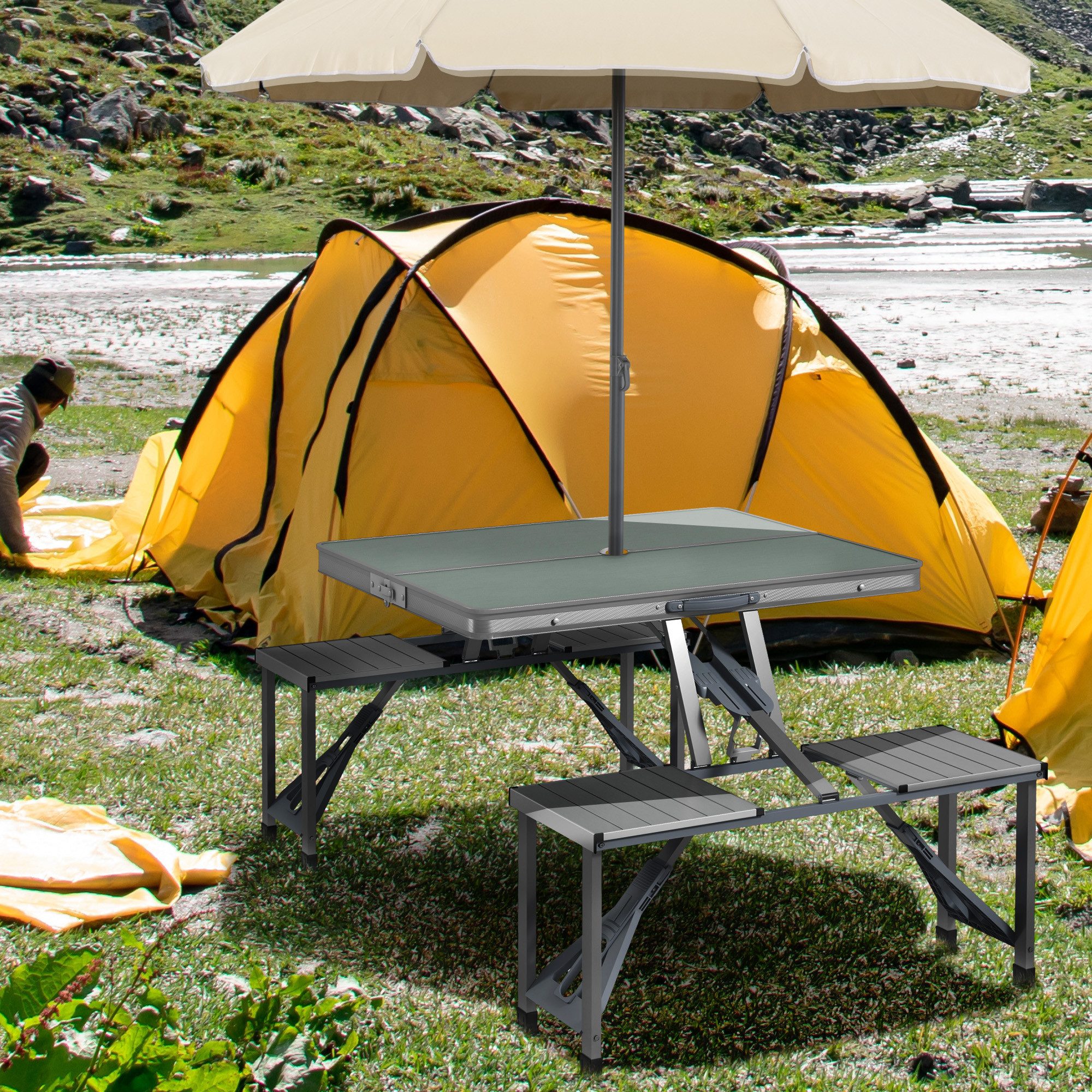 Outsunny Campingtisch aus Aluminium, leicht, 4 günstig online kaufen