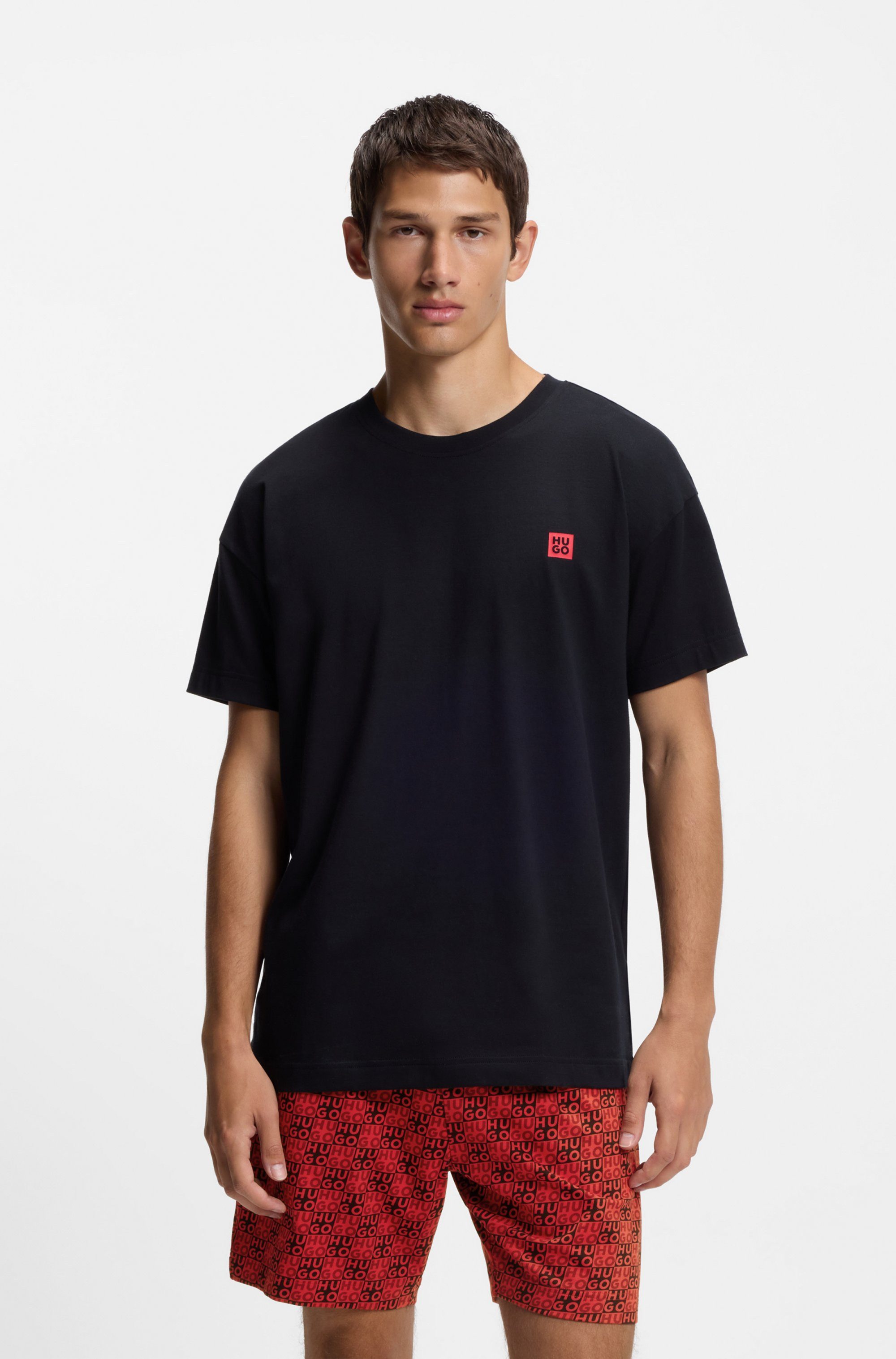 HUGO Shorty Aaron (Set, 2 tlg) aus Stretch-Baumwolle mit Stack-Logos, regular fit