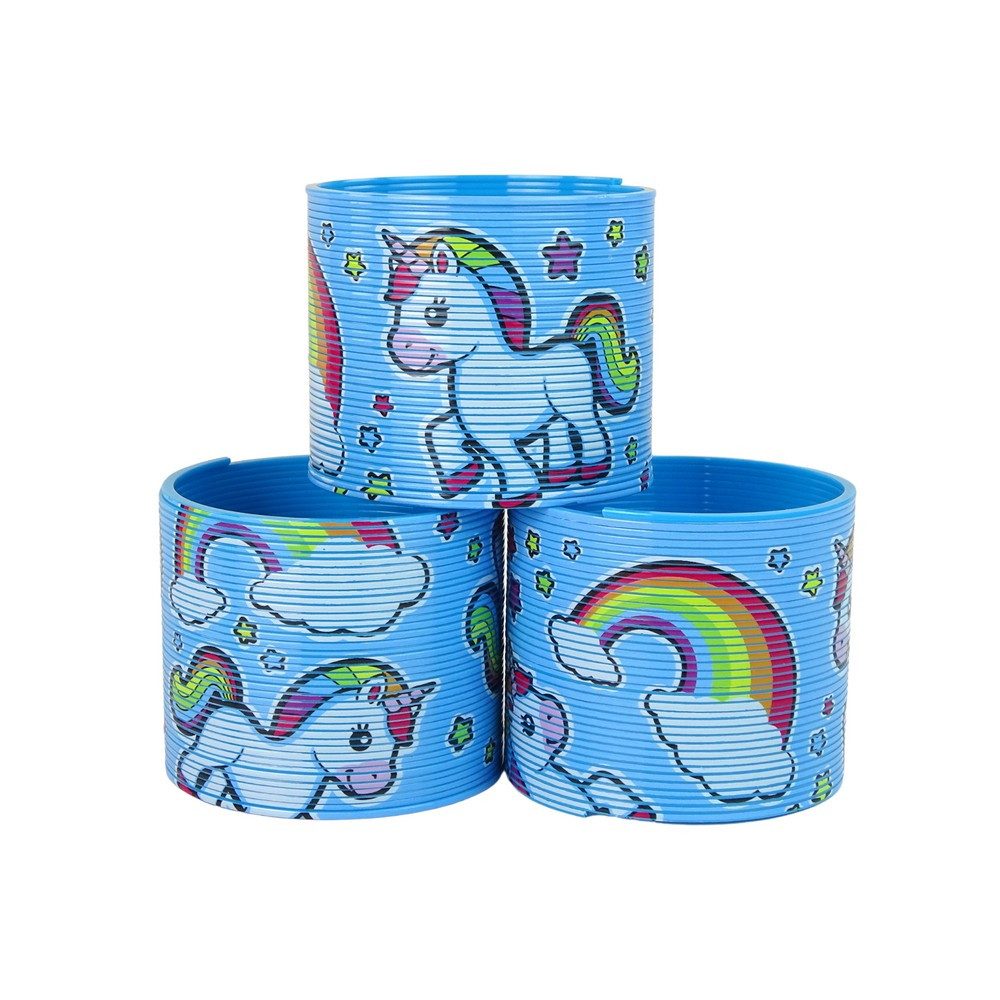 LEAN TOYS Kinder-Schlauchboot Treppenspirale Zauberspirale Einhornspirale, Einhorn- & Regenbogenmotiv, Anti-Stress, 6 cm