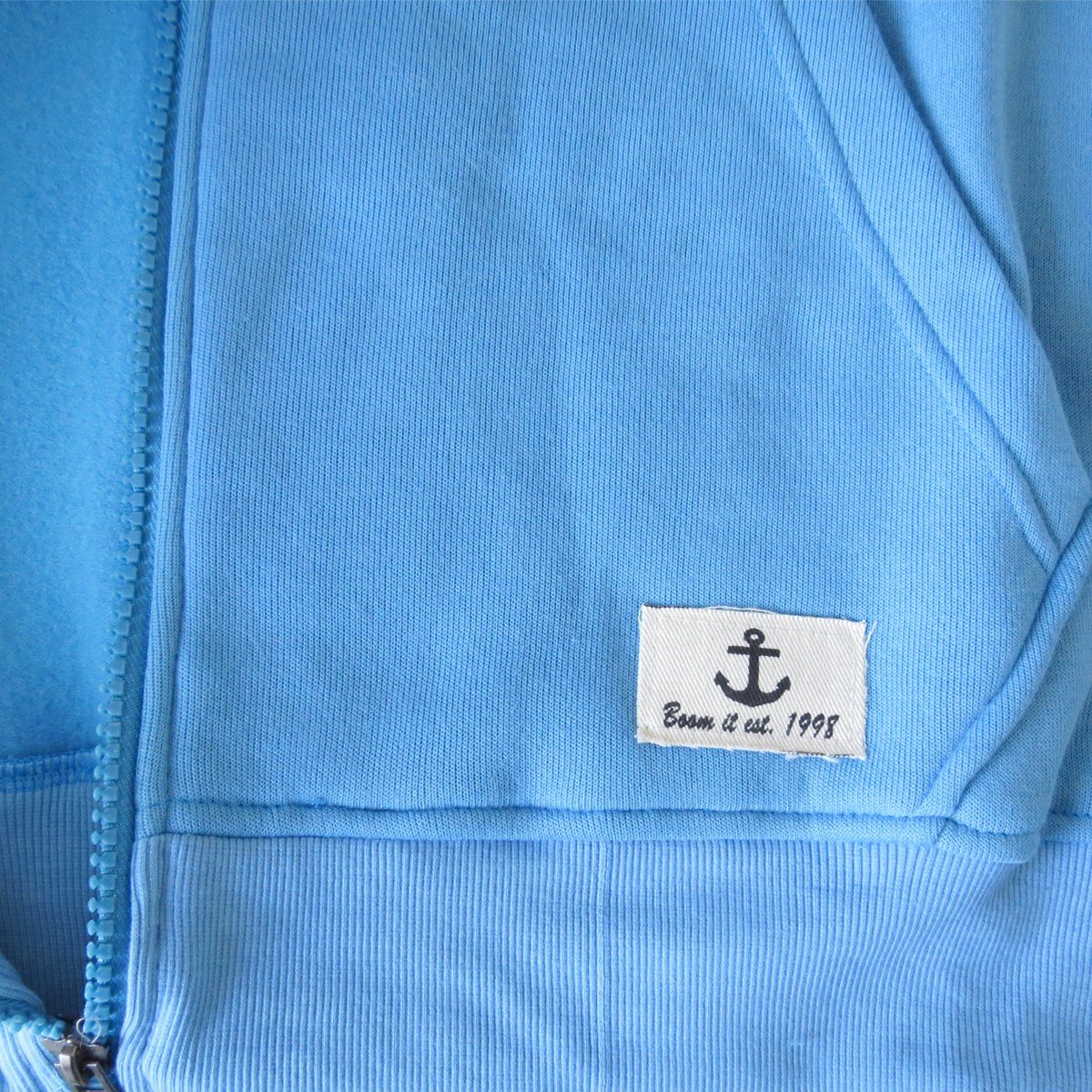 Hoodie T-Shirt unifarben hellblau Sonia bestickt "Hamburg" Sweatjacke Originelli Damen