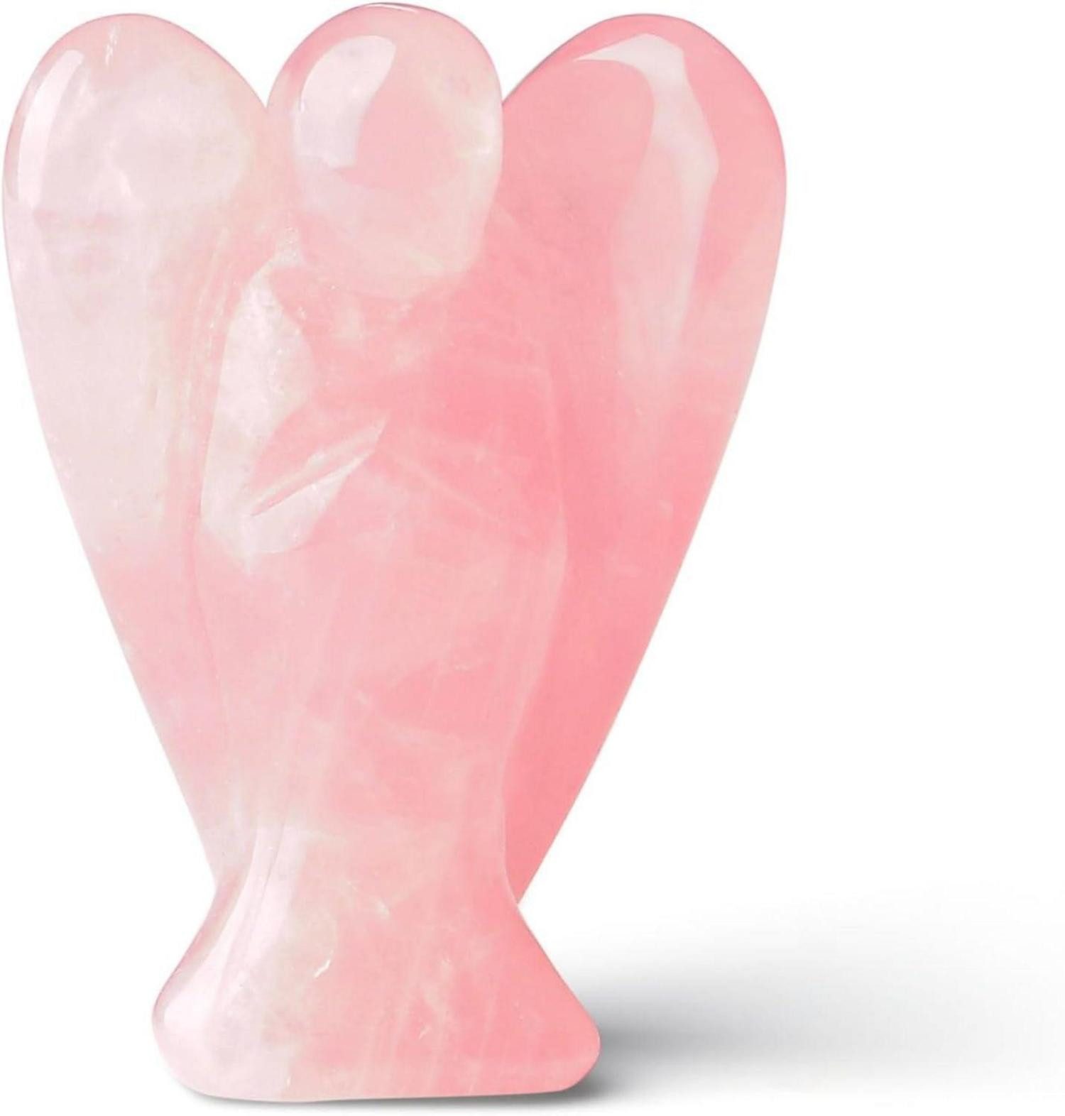 Edelstein Kristall Engel Figur 50mm Rosenquarz Schutzengel Statue Reiki Angel