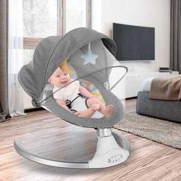 Kimbosmart Babyschaukel, bluetooth Musik mit Esstisch, Moskitonetz max. 9kg