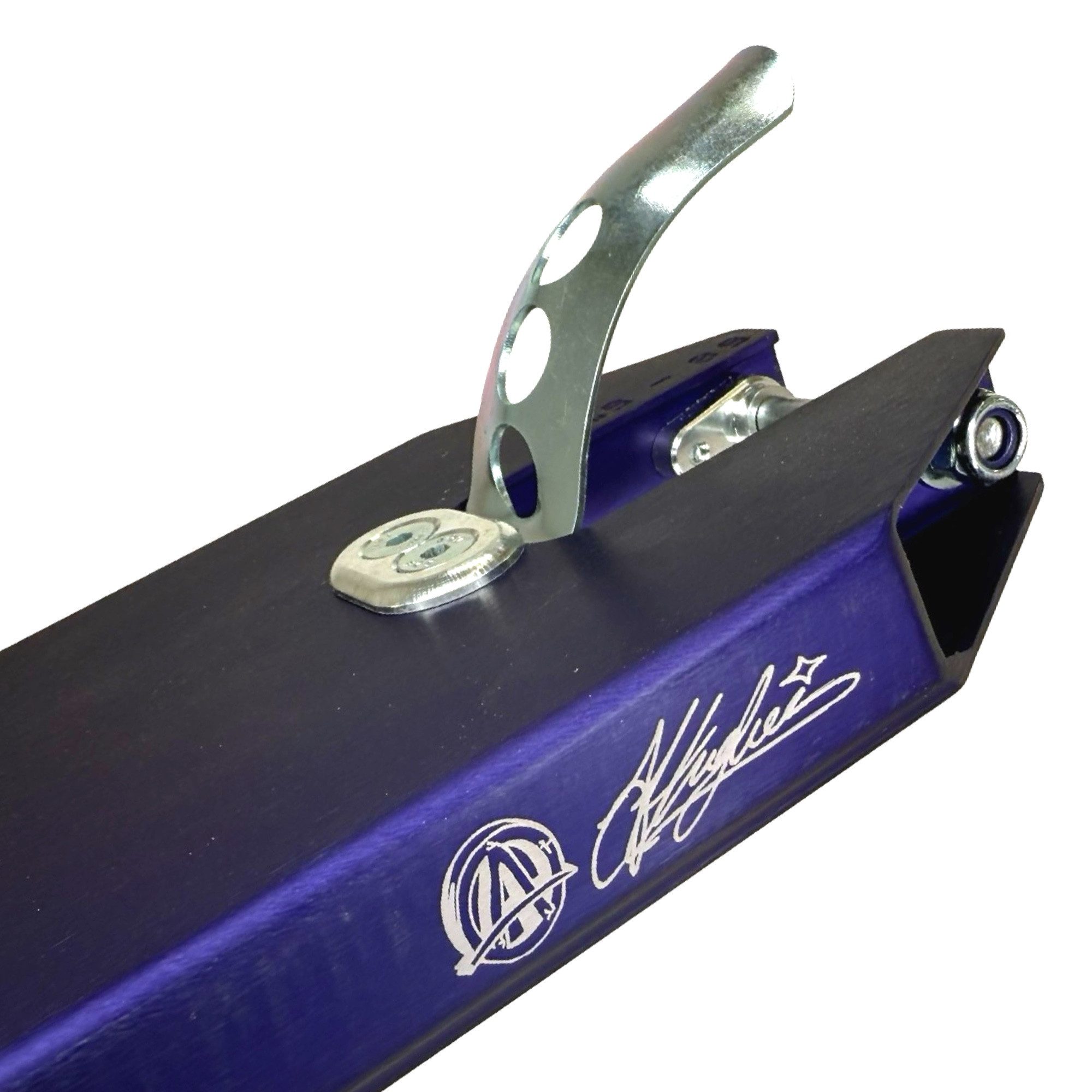 Apex Stuntscooter Apex Pro Stunt-Scooter Deck 49cm 5" Wide Lila Sig. Angus Huges V3