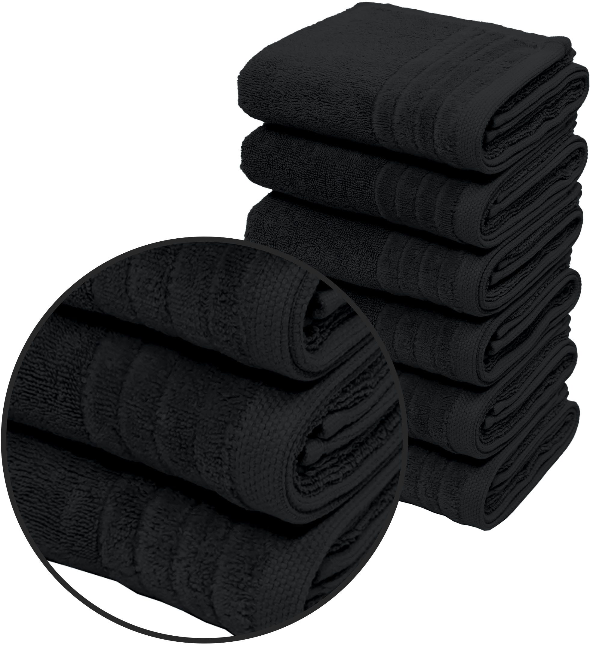 my home Handtücher Sanremo Premium, Premium Handtücher, 600 gr/m², 40x70cm, Frottier (Set, 6-St), mit Bordüre, flauschig und weich, Händehandtücher, 5 Jahre Garantie