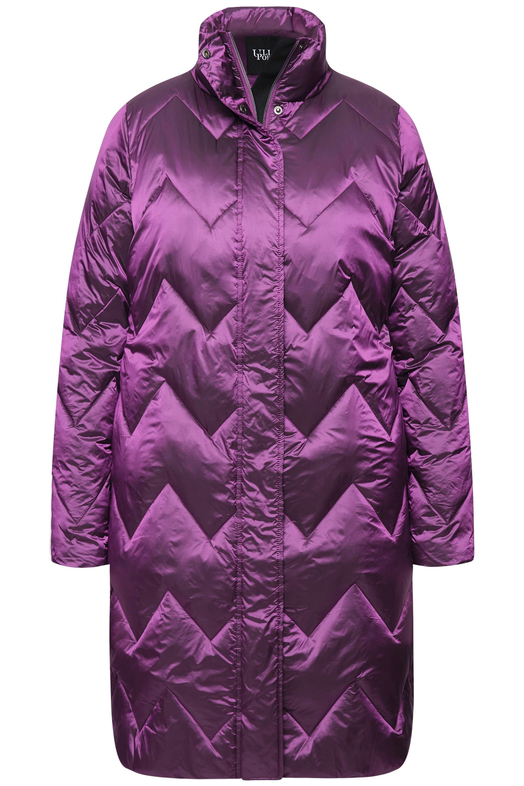Ulla Popken Wintermantel Steppmantel Two-Tone Stehkragen günstig online kaufen