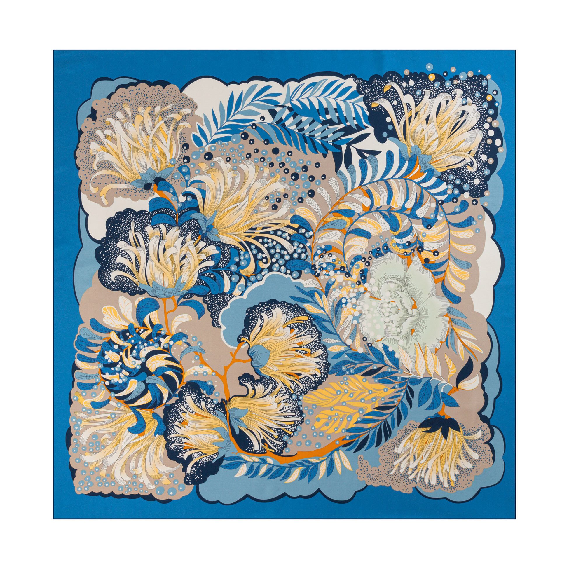 Roeckl Seidentuch DOMINIQUE 106X106, Seidentuch mit floralem Design