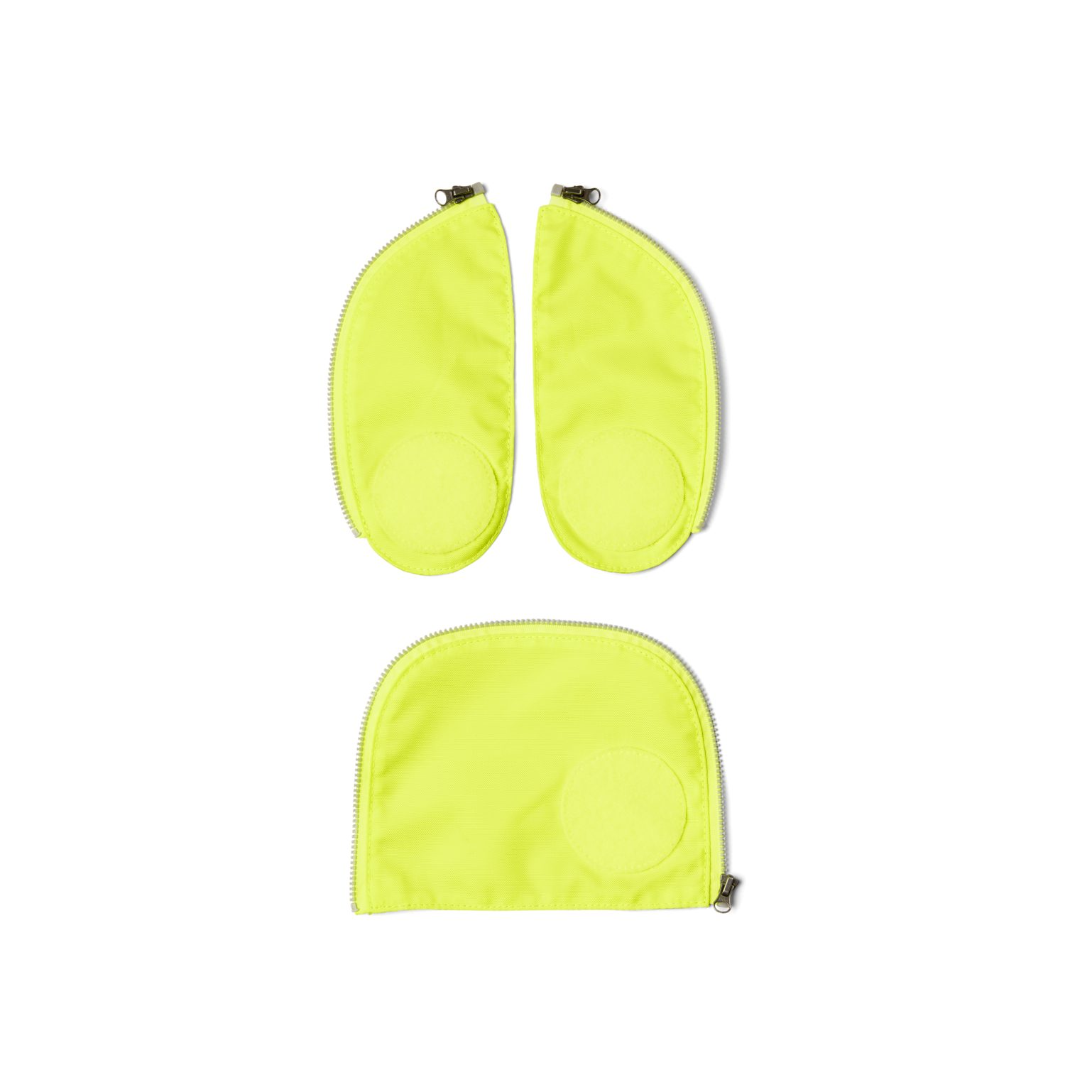 ergobag Schulranzen Fluo Zip-Set Gelb Sicherheits-Set (3-teilig), inkl. Stundenplan, Kleingeldfach und Lineal